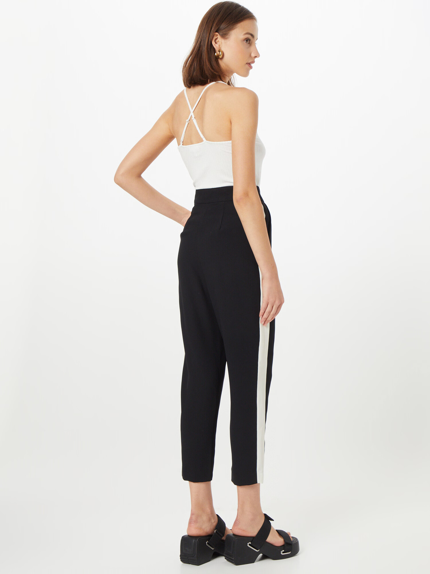 River Island Pantaloni negru / alb - Pled.ro