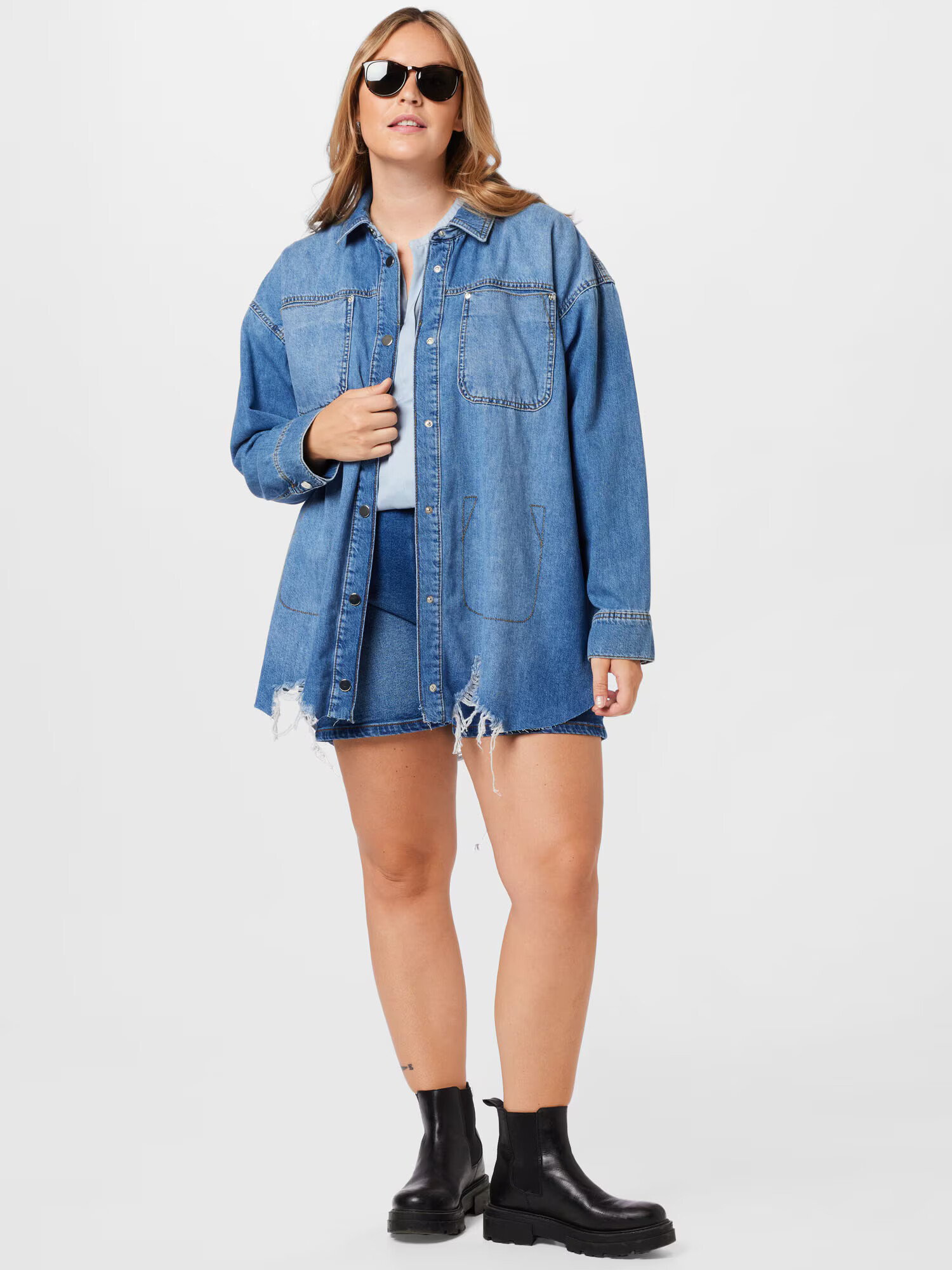 River Island Plus Bluză albastru denim - Pled.ro