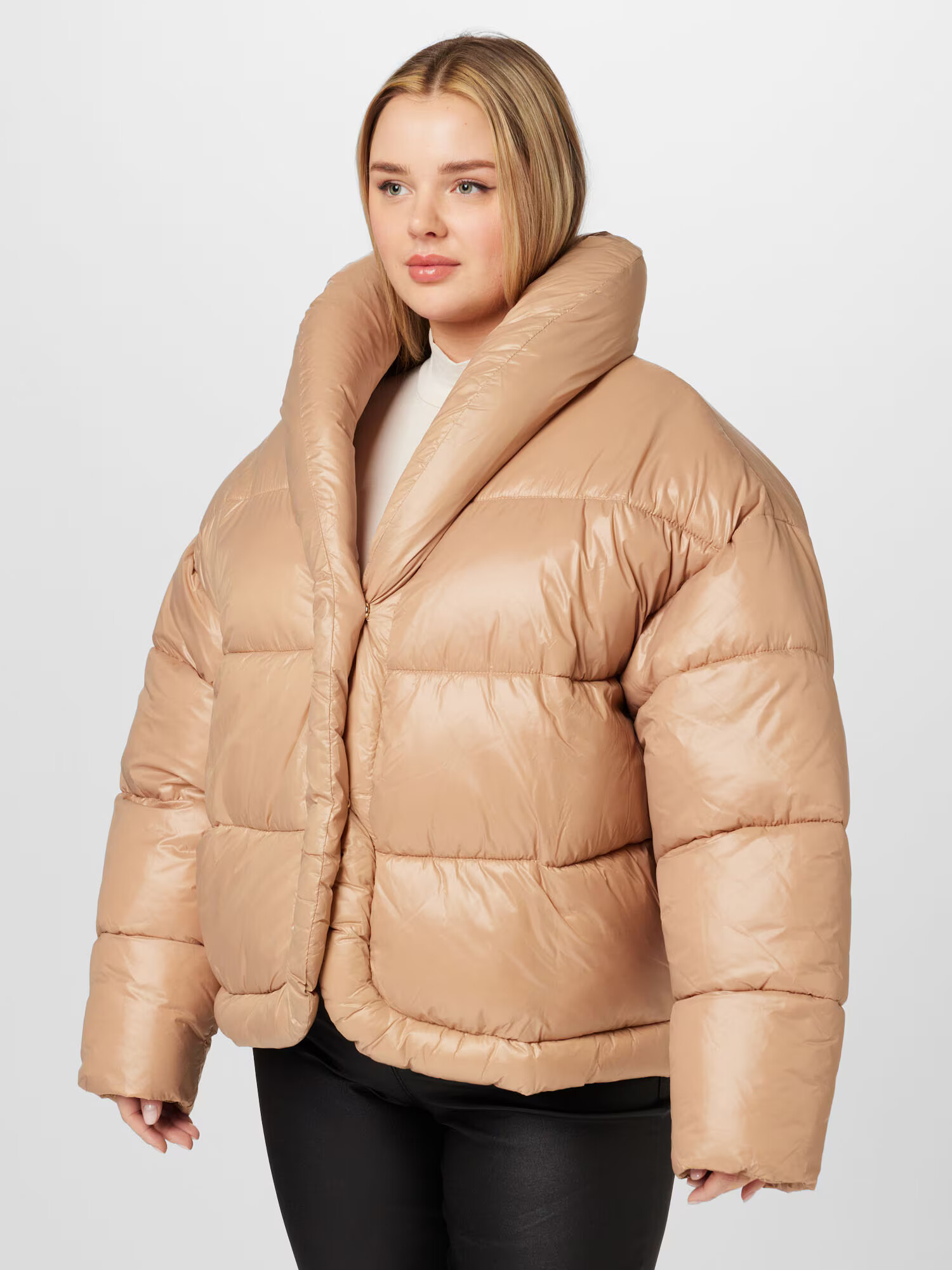 River Island Plus Geacă de iarnă 'CROISSANT COCOON' bej închis - Pled.ro