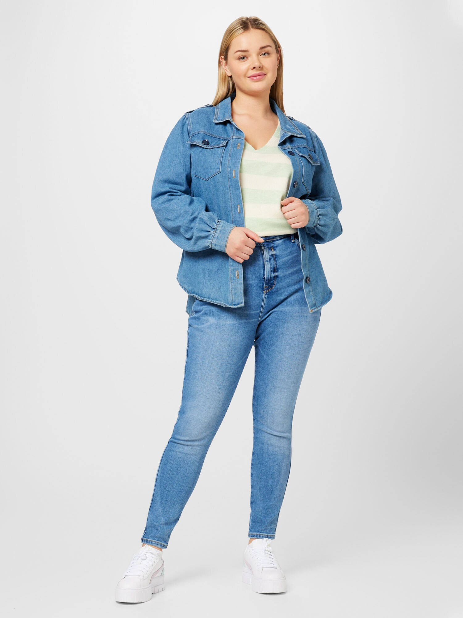 River Island Plus Jeans albastru denim - Pled.ro