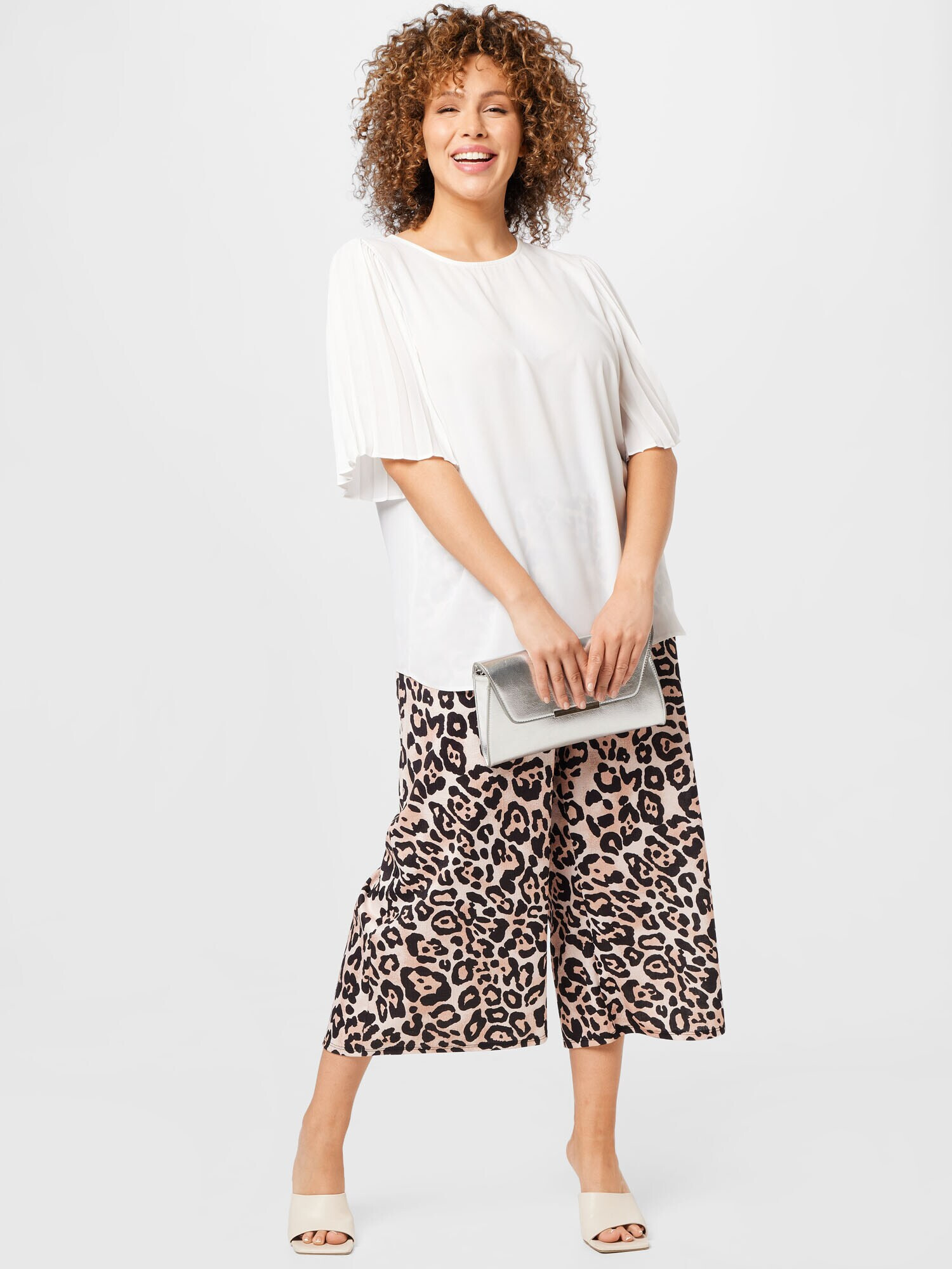 River Island Plus Pantaloni bej / maro deschis / negru - Pled.ro