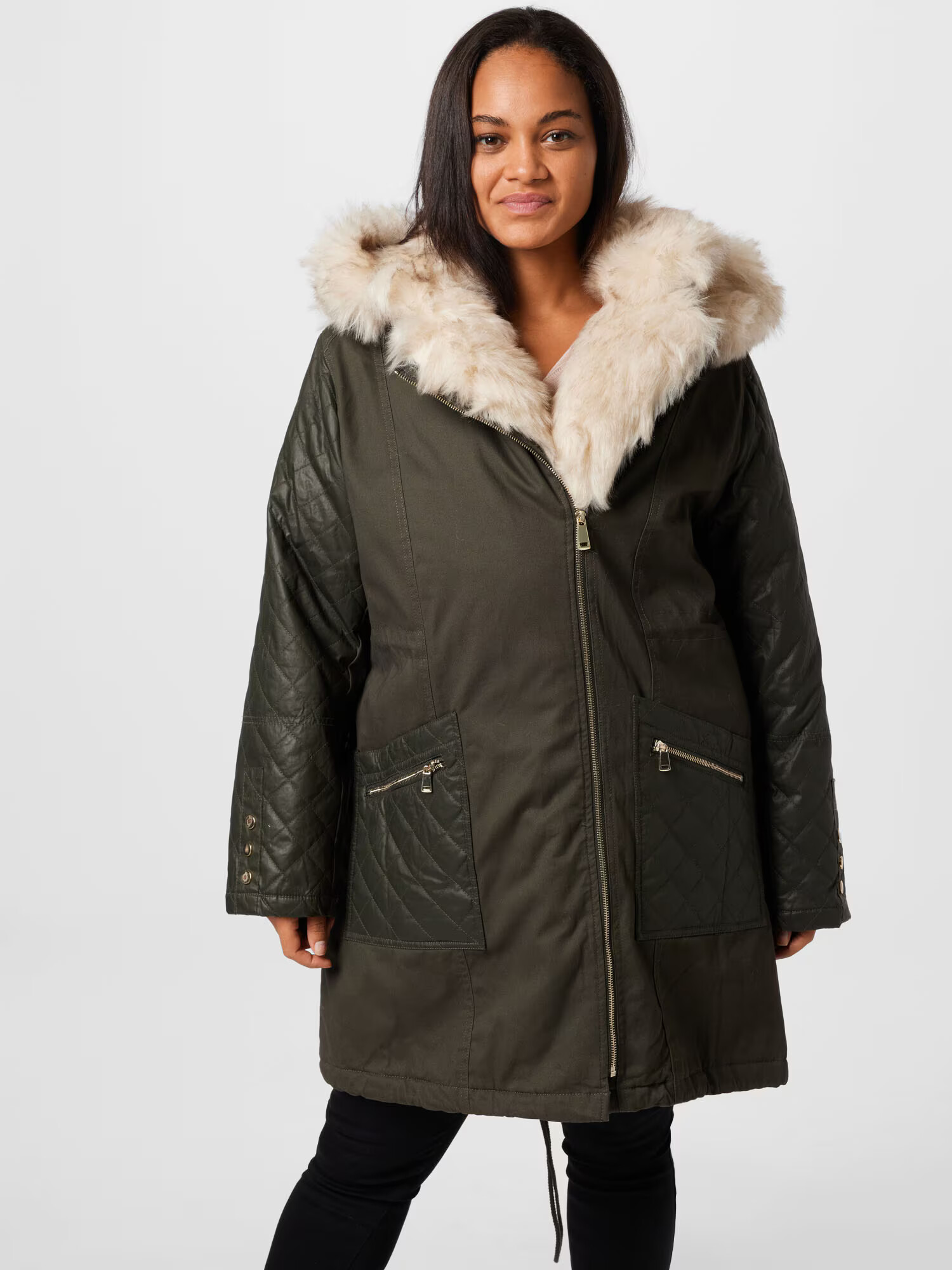 River Island Plus Parka de iarnă kaki - Pled.ro