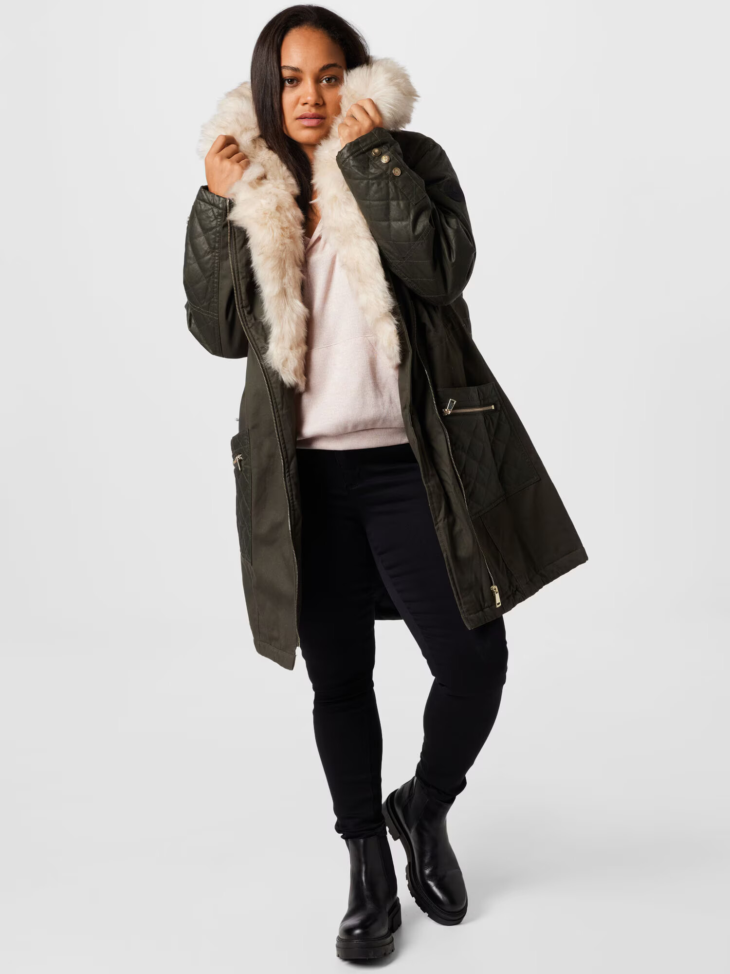 River Island Plus Parka de iarnă kaki - Pled.ro