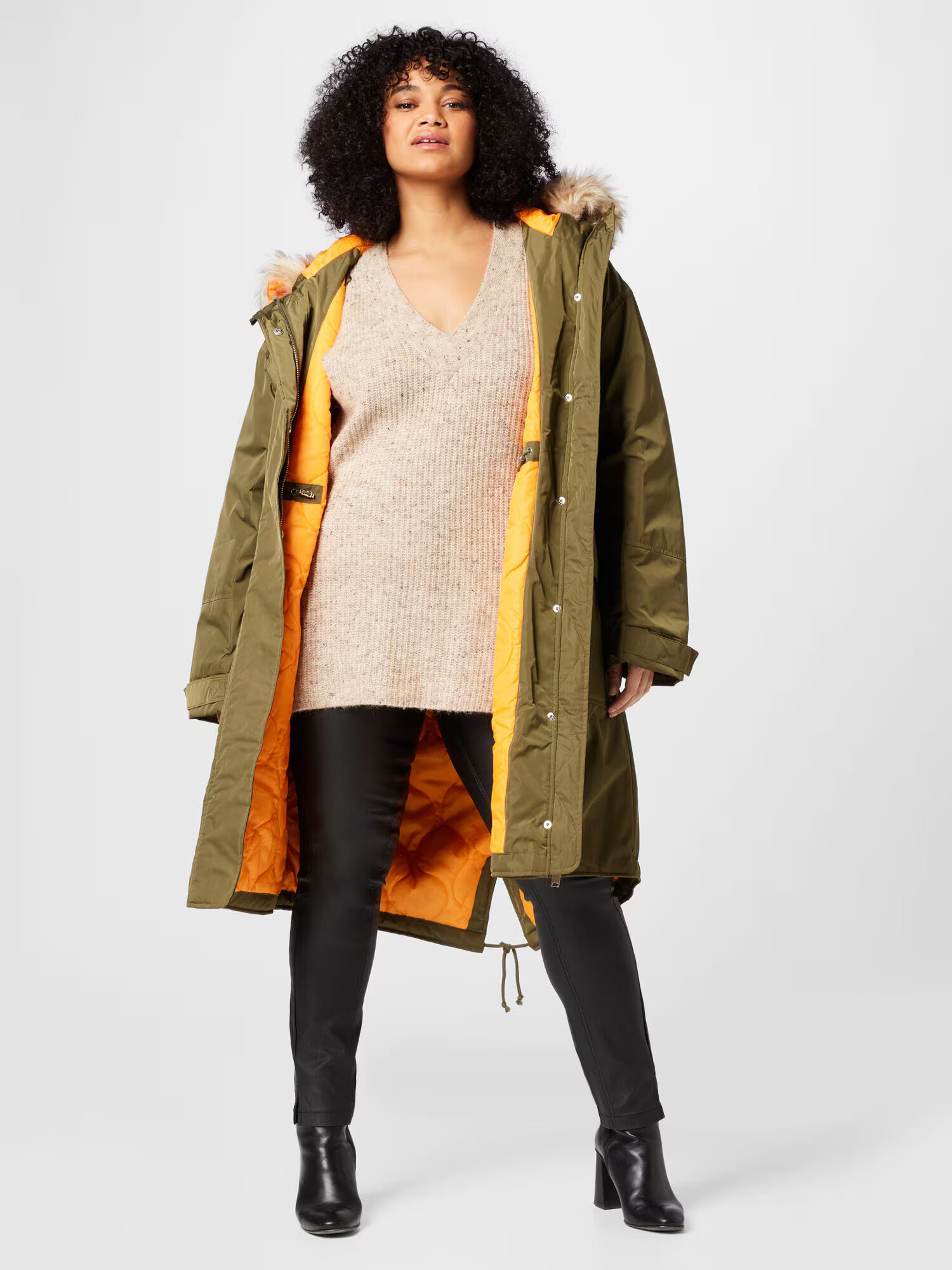 River Island Plus Parka de iarnă kaki - Pled.ro