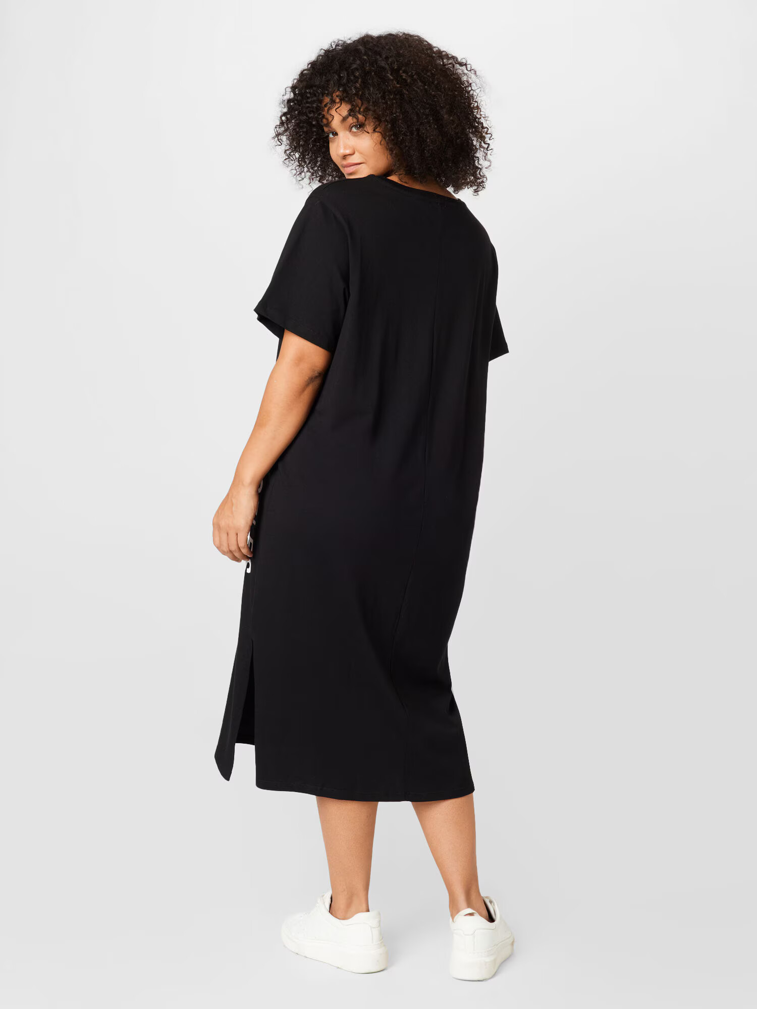 River Island Plus Rochie negru / alb - Pled.ro