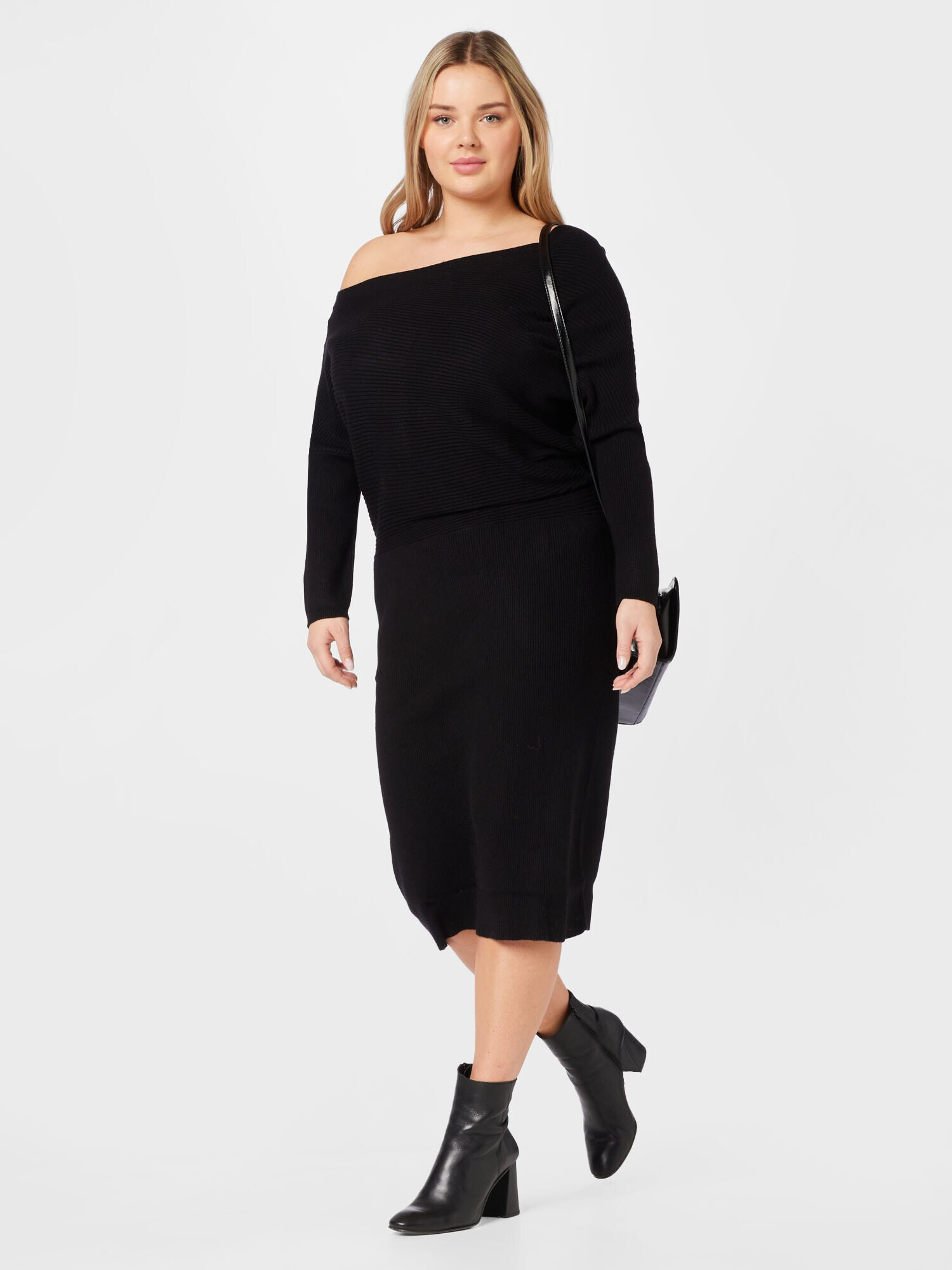 River Island Plus Rochie tricotat negru - Pled.ro