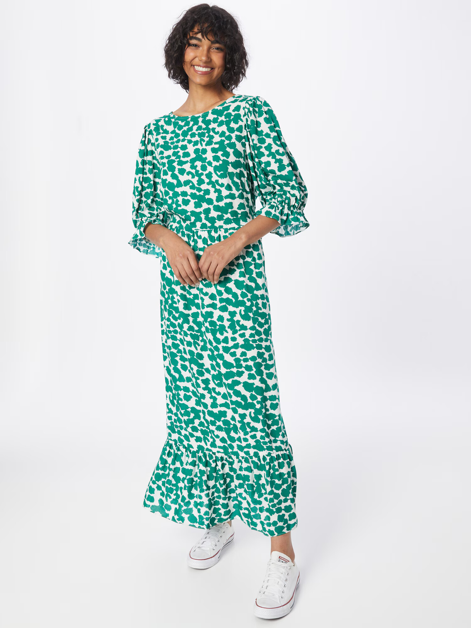 River Island Plus Rochie verde / alb - Pled.ro