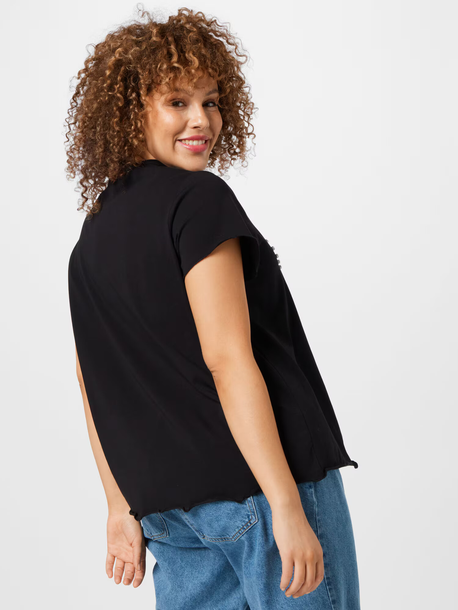 River Island Plus Tricou 'BEAUX BISOUS' roșu / negru - Pled.ro