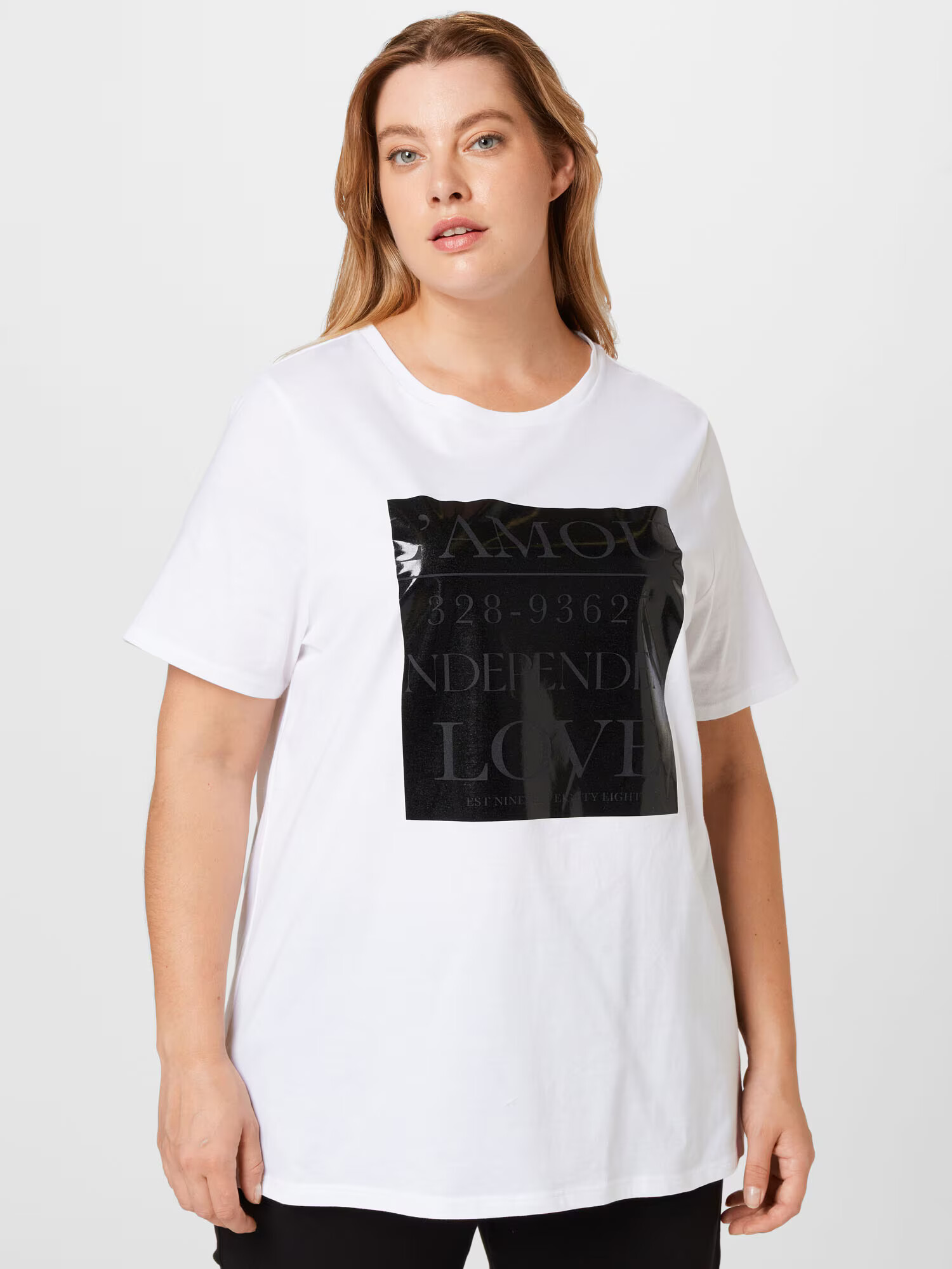 River Island Plus Tricou gri / roz pal / negru / alb - Pled.ro