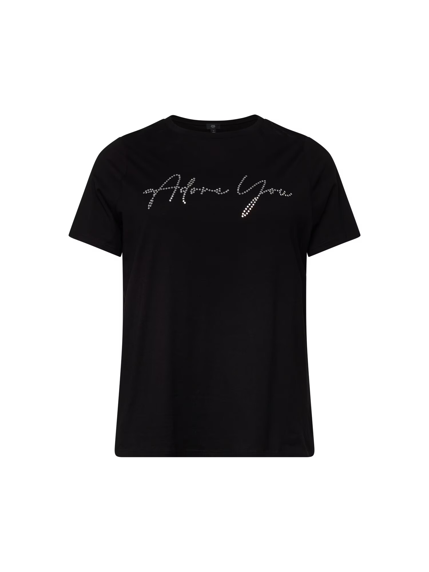 River Island Plus Tricou negru / argintiu - Pled.ro