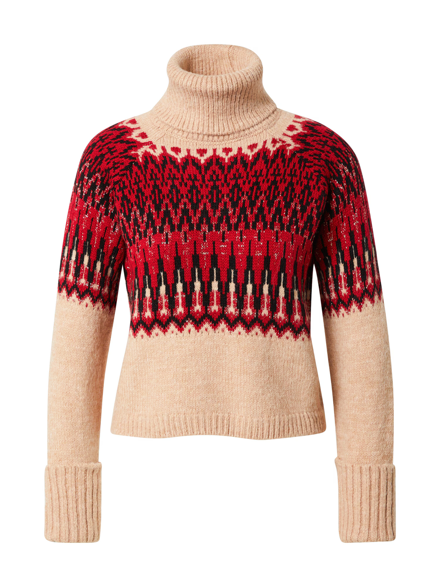 River Island Pulover 'FAIRISLE' bej amestecat / roșu / negru - Pled.ro