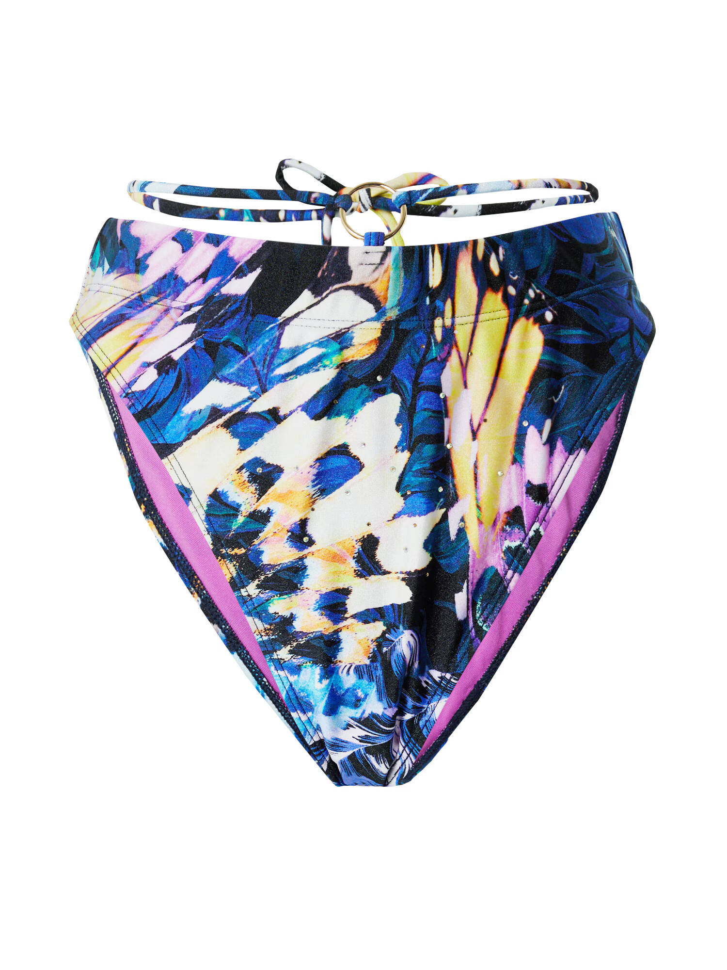 River Island Slip costum de baie bej / bleumarin / galben / mov orhidee - Pled.ro