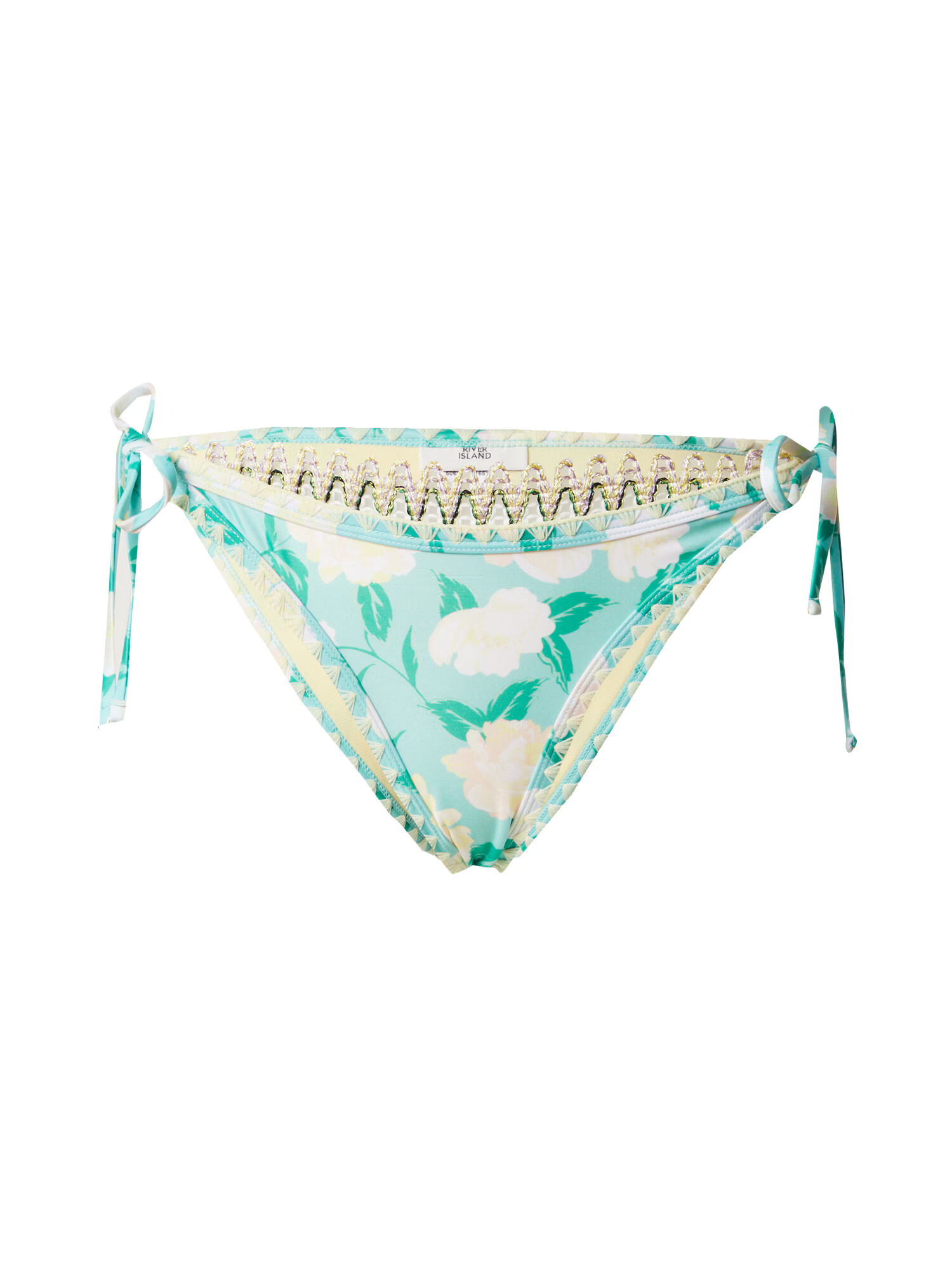 River Island Slip costum de baie bej / turcoaz / albastru aqua - Pled.ro