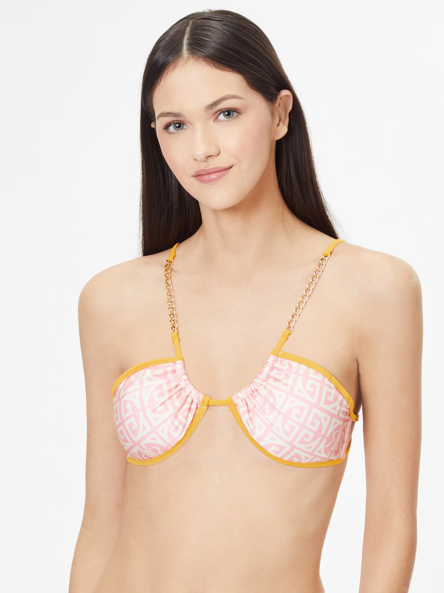 River Island Sutien costum de baie galben auriu / roz / alb - Pled.ro