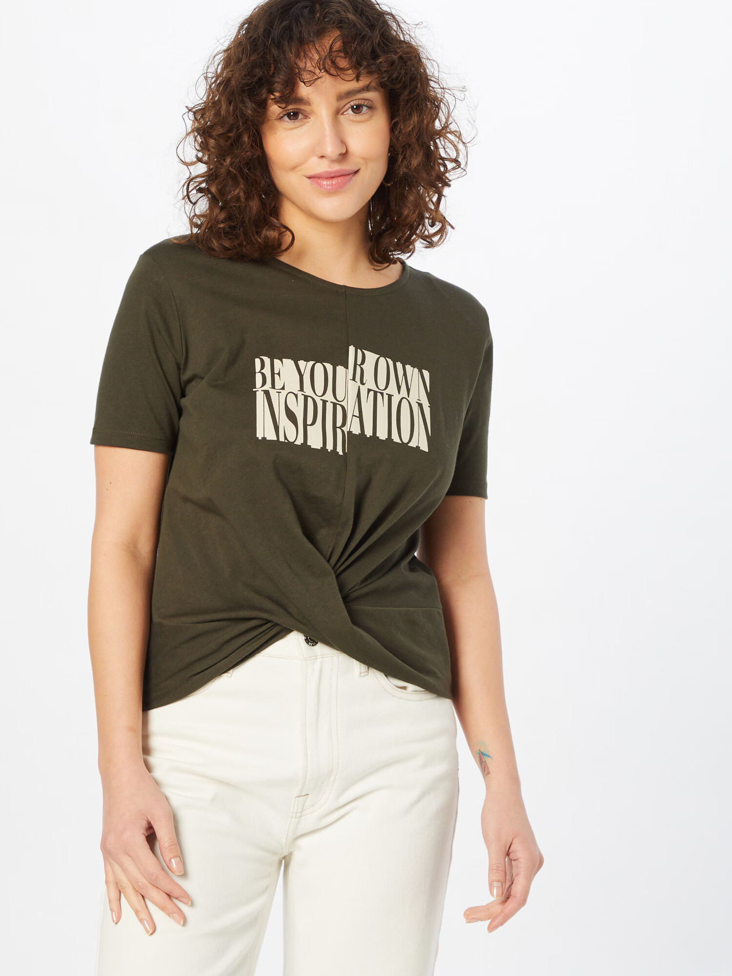 River Island Tricou bej / kaki - Pled.ro