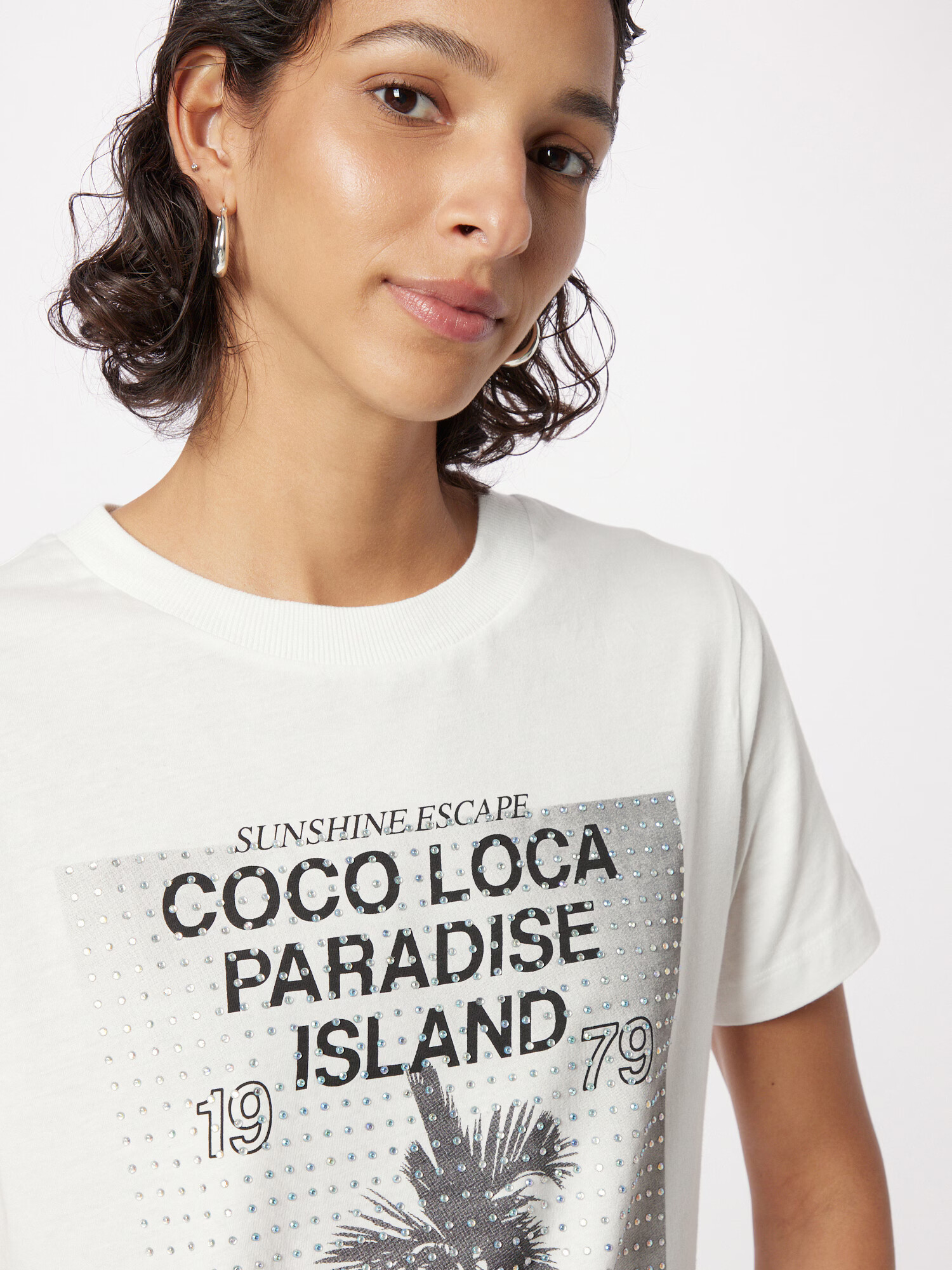 River Island Tricou gri / negru / alb - Pled.ro