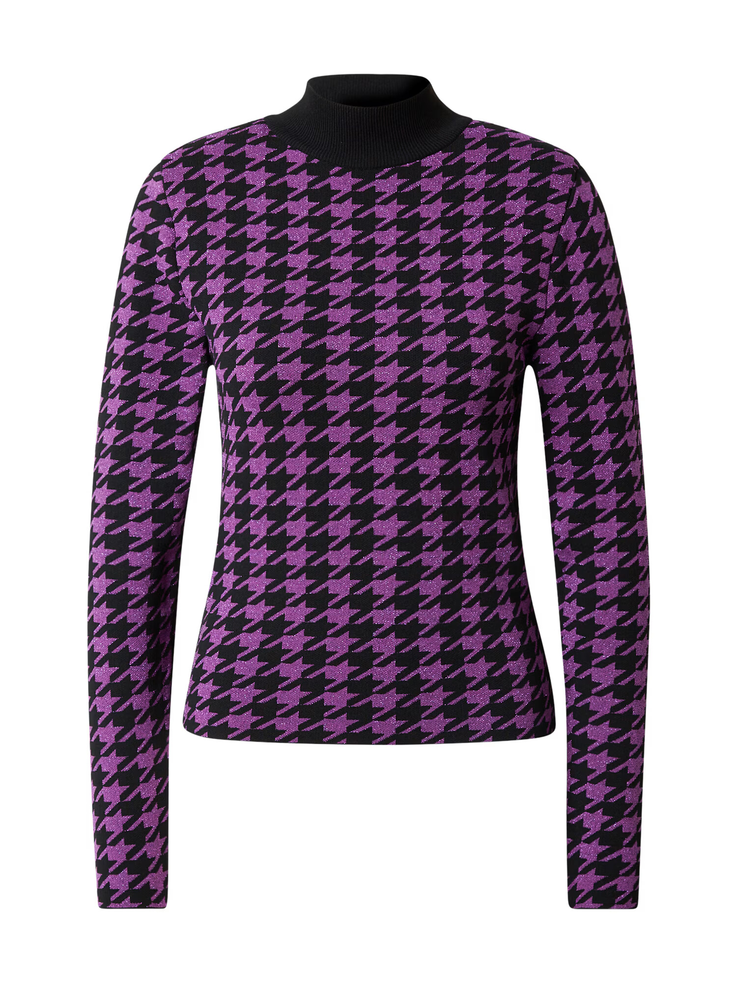 River Island Tricou 'HOUNDSTOOTH' lila / negru - Pled.ro