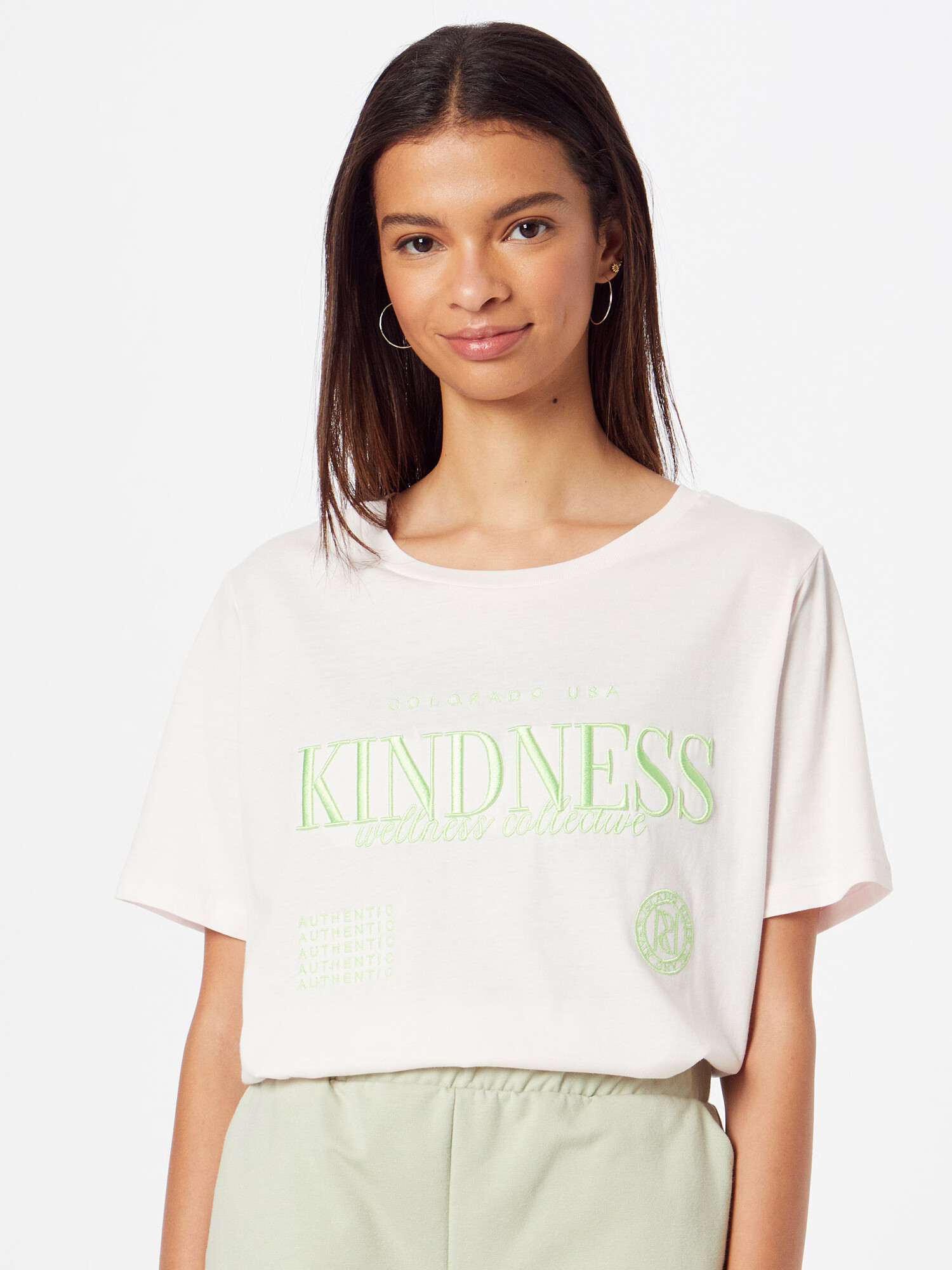 River Island Tricou 'KINDNESS' verde deschis / roz pastel - Pled.ro