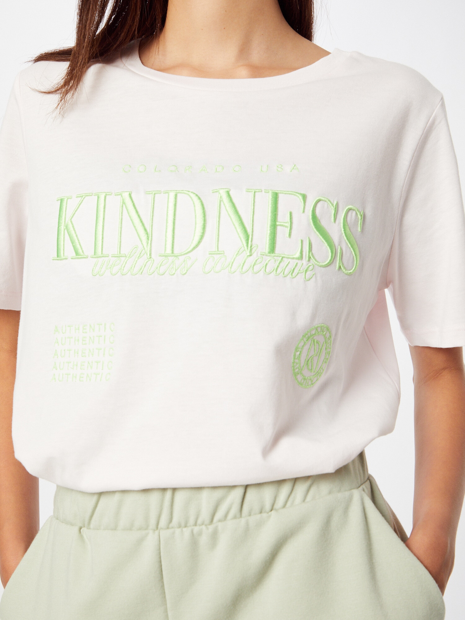 River Island Tricou 'KINDNESS' verde deschis / roz pastel - Pled.ro