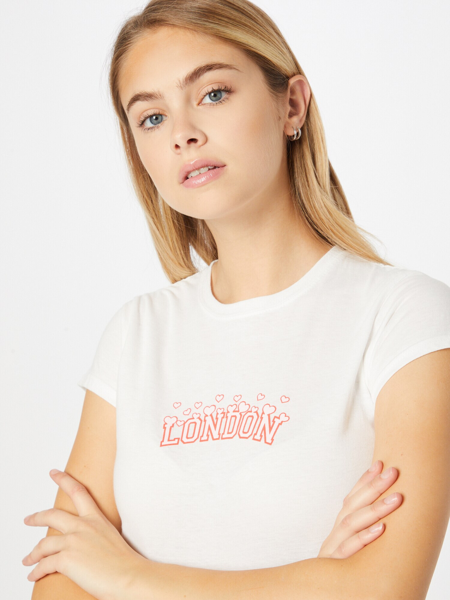 River Island Tricou 'LONDON' roz pitaya / alb - Pled.ro