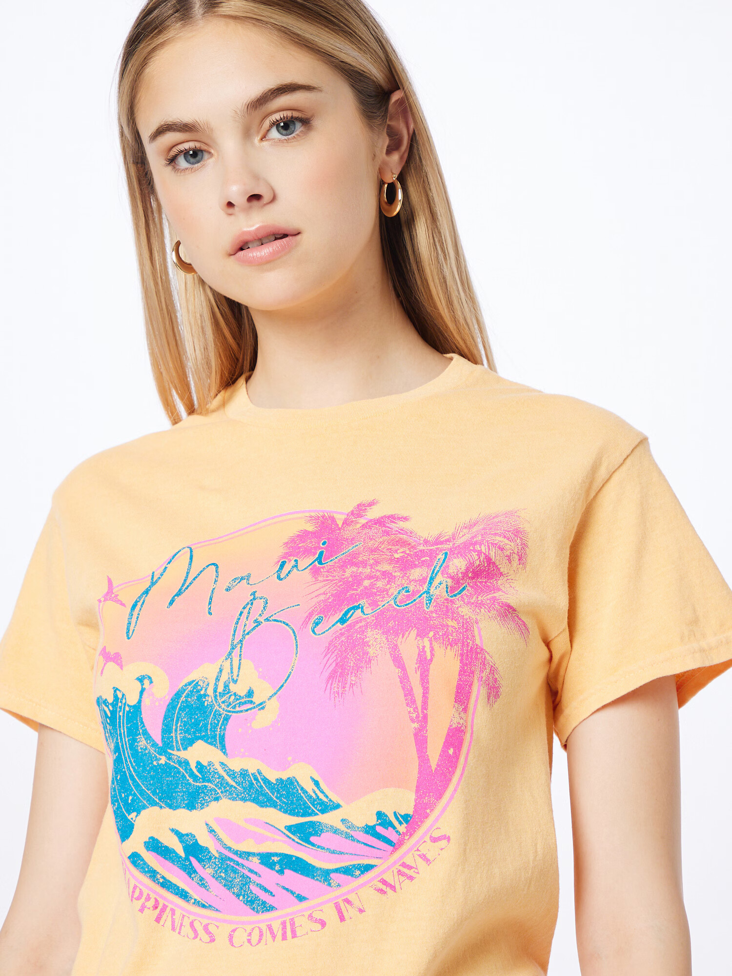 River Island Tricou 'MAUI BEACH' cyan / galben / roz - Pled.ro