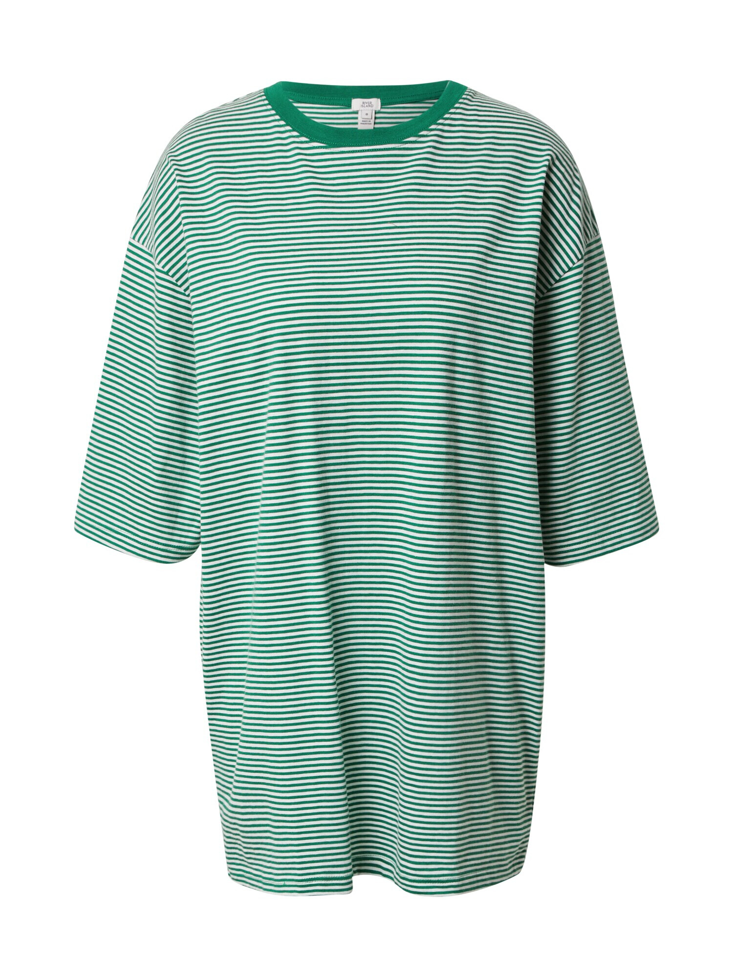 River Island Tricou supradimensional verde / alb - Pled.ro