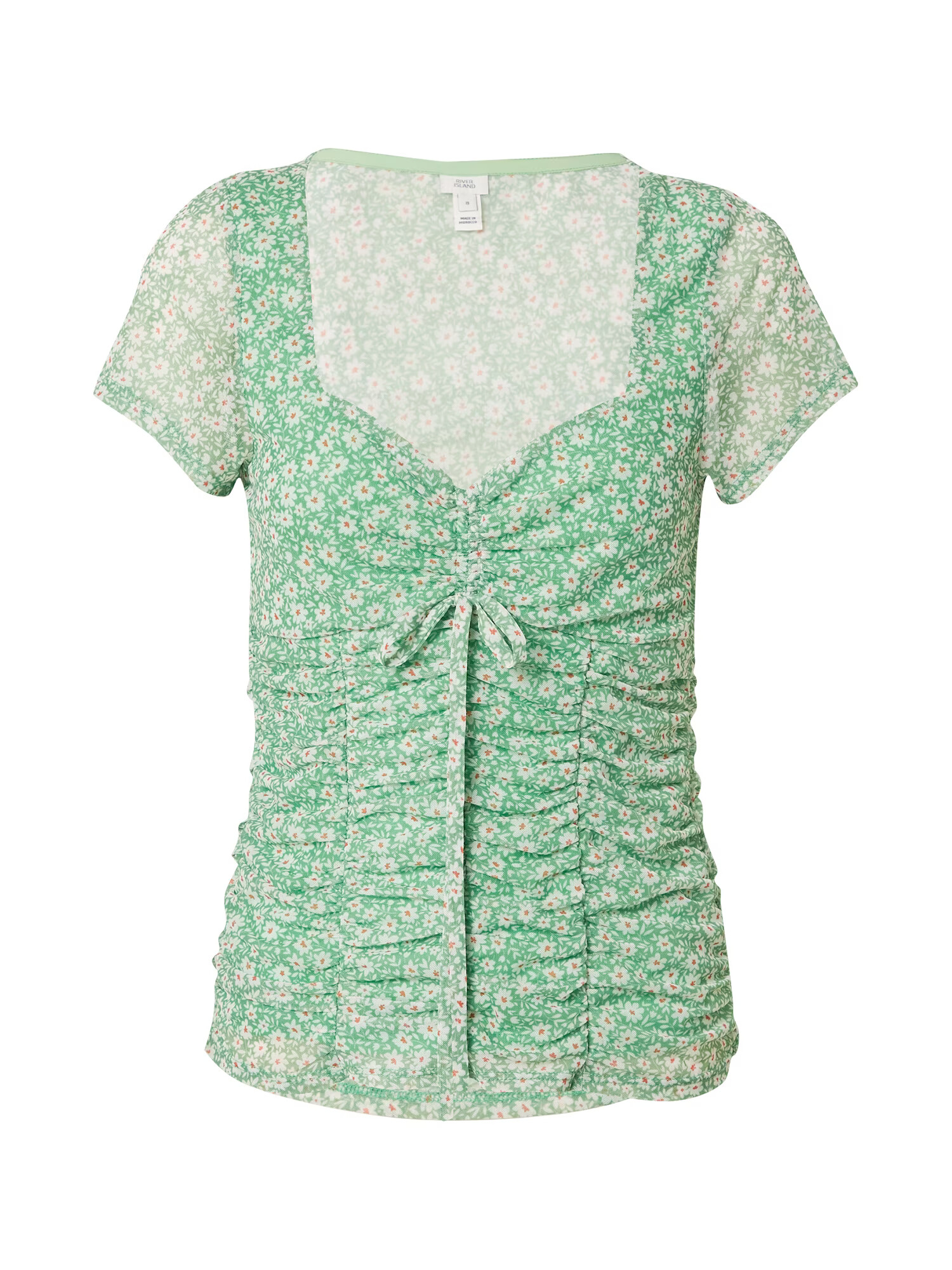 River Island Tricou verde pastel / portocaliu / alb - Pled.ro