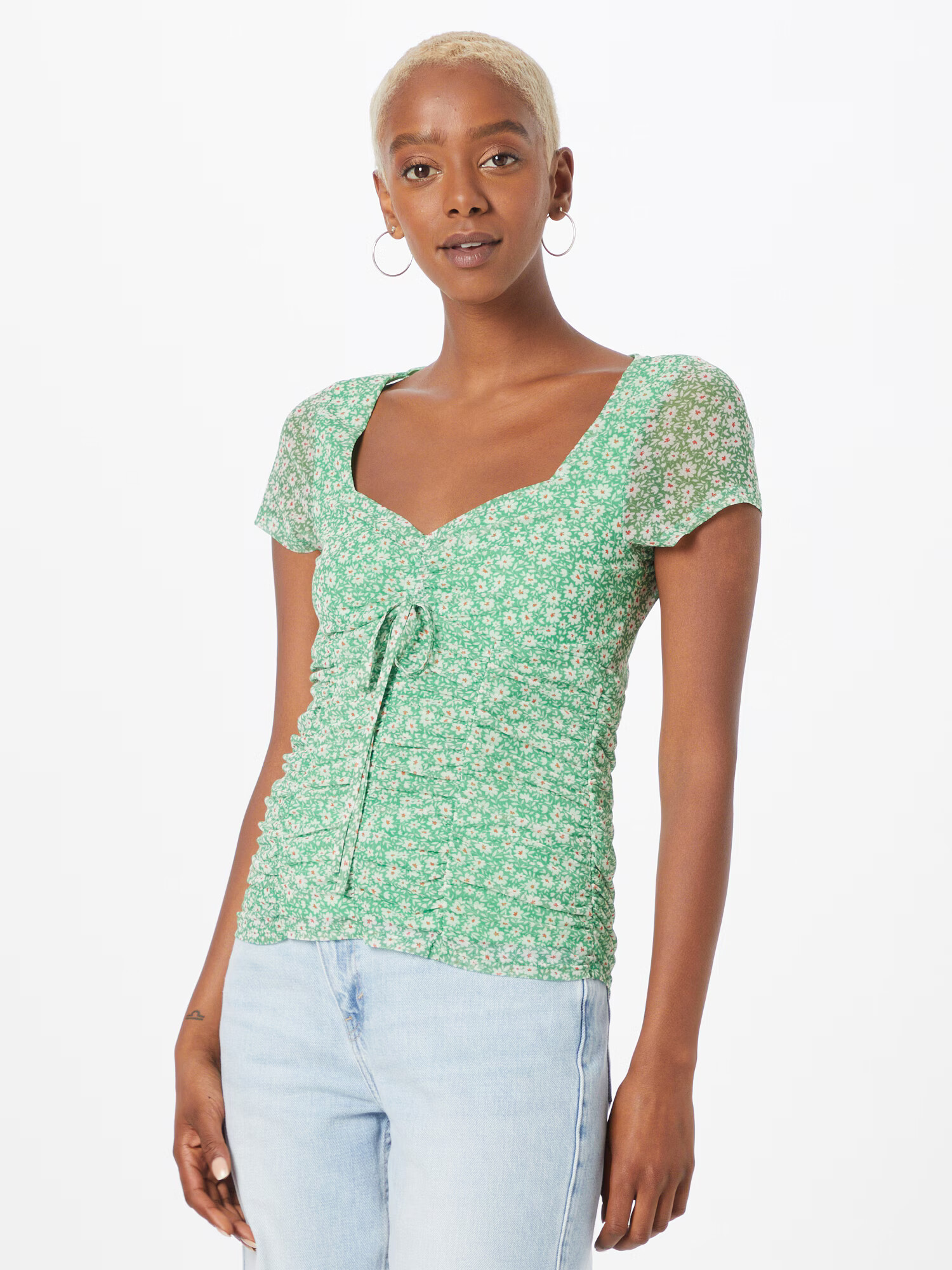 River Island Tricou verde pastel / portocaliu / alb - Pled.ro