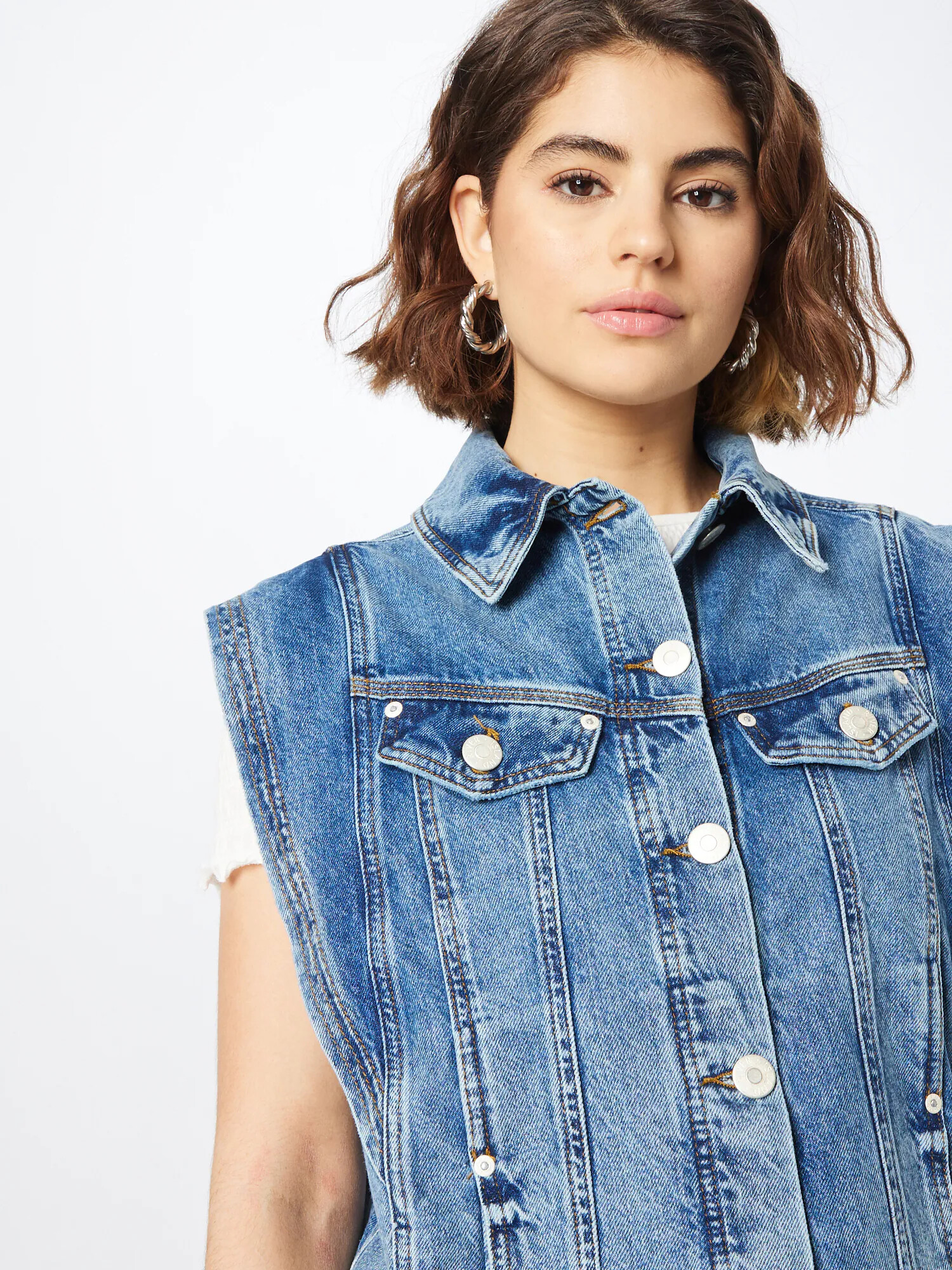 River Island Vestă albastru denim - Pled.ro