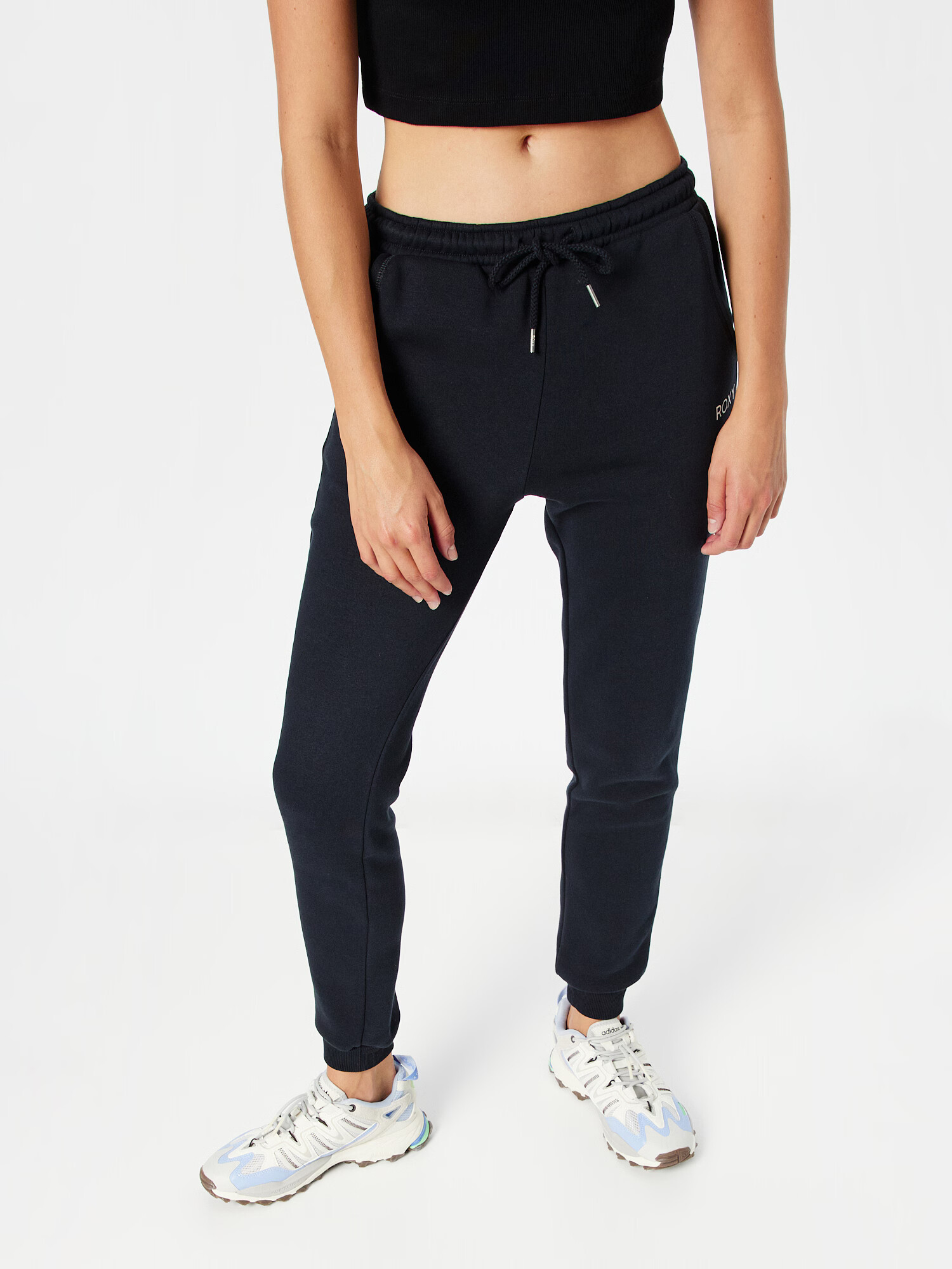 ROXY Pantaloni 'FROM HOME' gri metalic / alb - Pled.ro