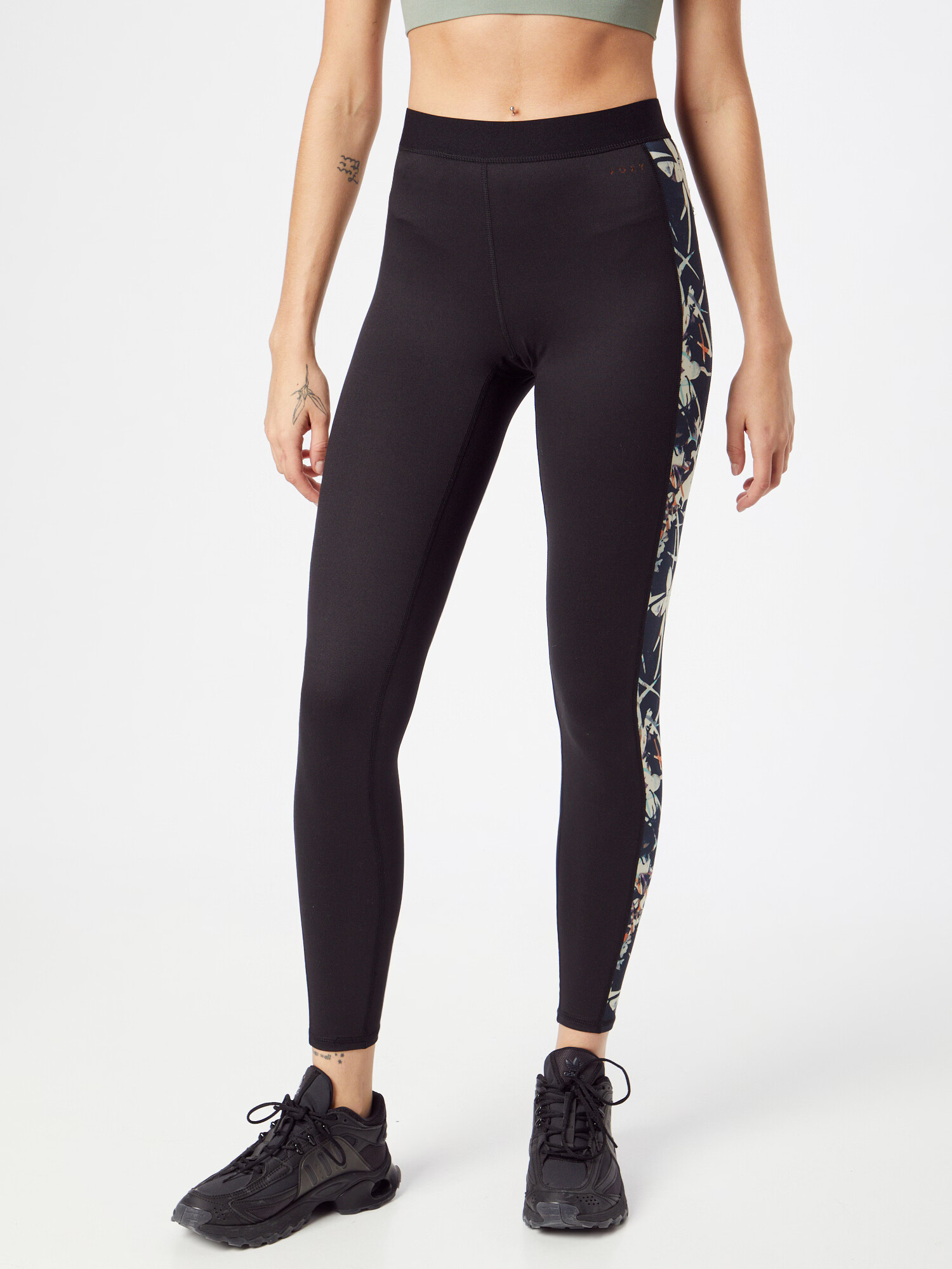 ROXY Pantaloni sport 'FROSTED SUNSET' albastru deschis / albastru închis / gri metalic / portocaliu / alb - Pled.ro