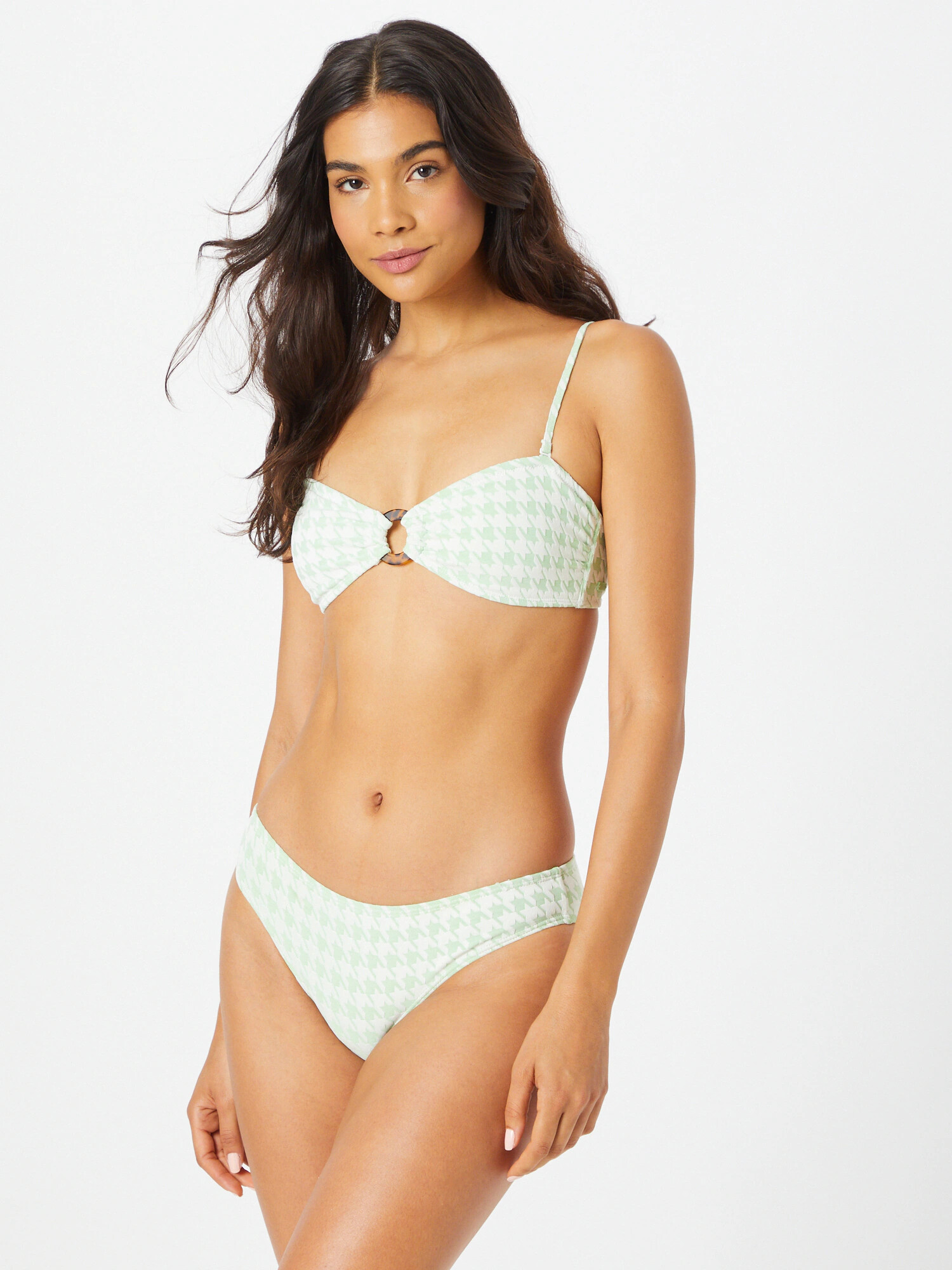 ROXY Sutien costum de baie 'CHECK IT' verde mentă / alb - Pled.ro