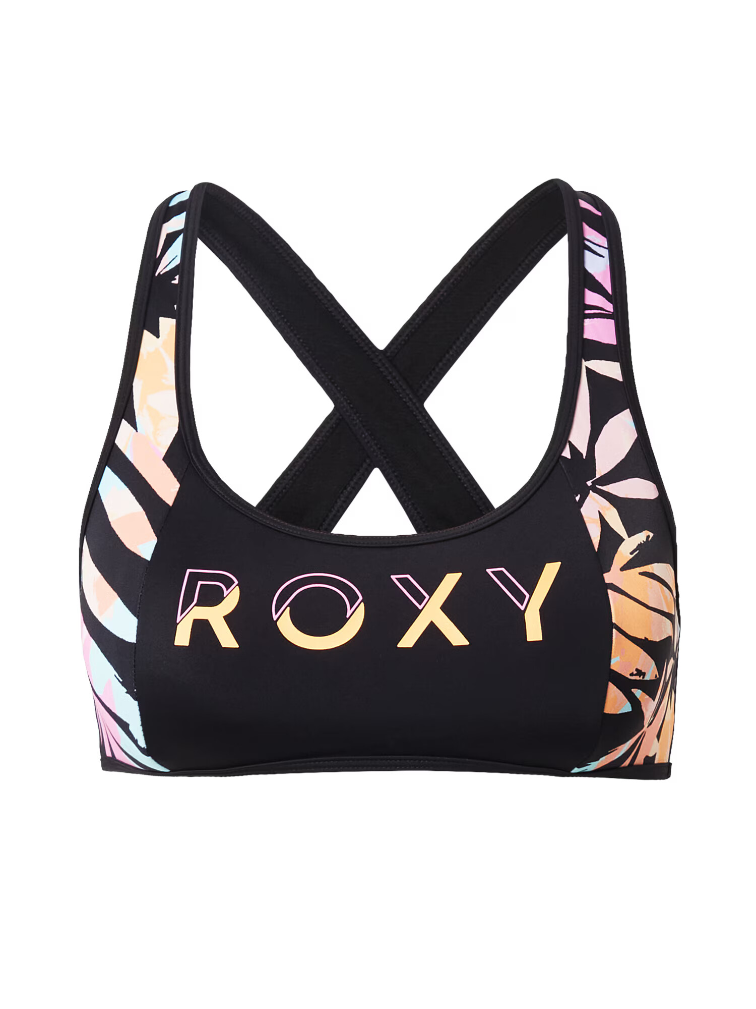 ROXY Sutien de costum de baie sport albastru deschis / galben pastel / gri metalic / mov orhidee - Pled.ro