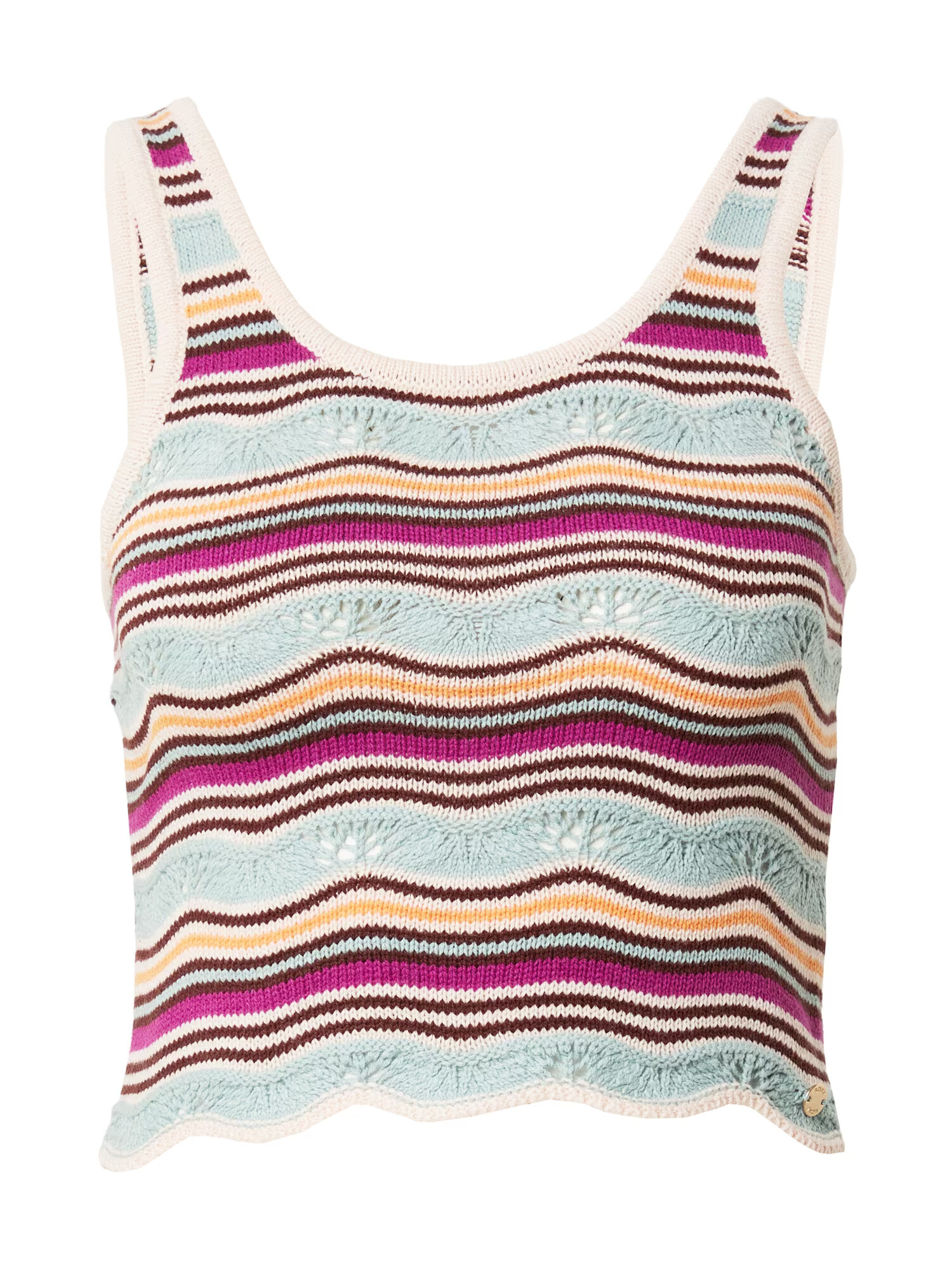 ROXY Top brodat 'SAILING FLOW' bej / albastru deschis / portocaliu pastel / fucsia - Pled.ro