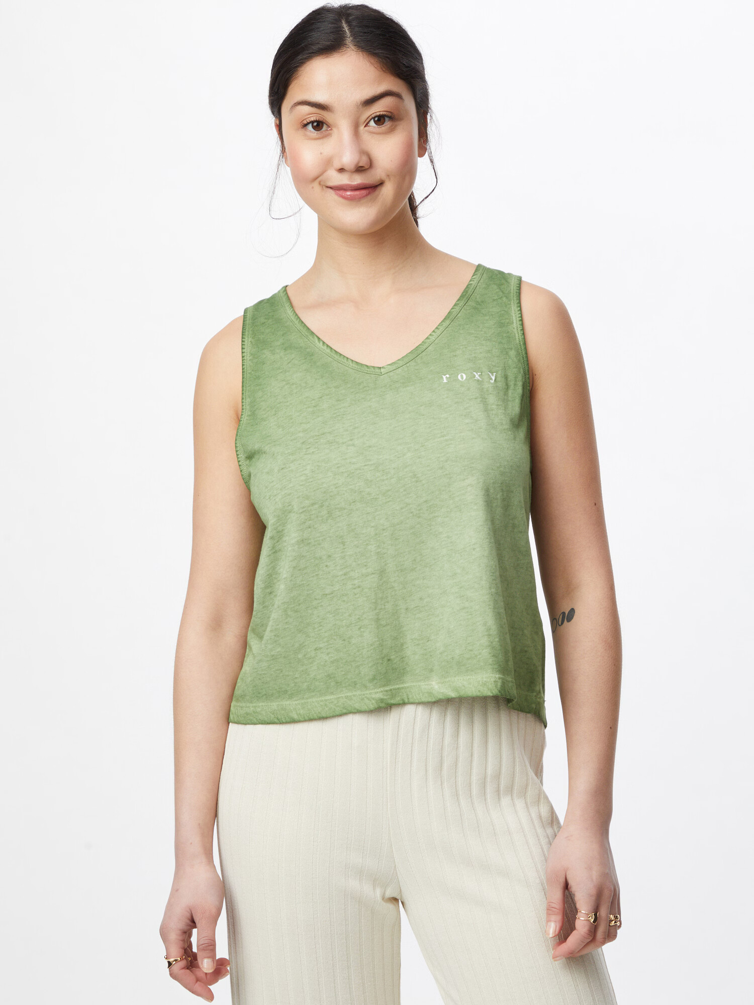 ROXY Top 'NEED A WAVE' verde / alb - Pled.ro