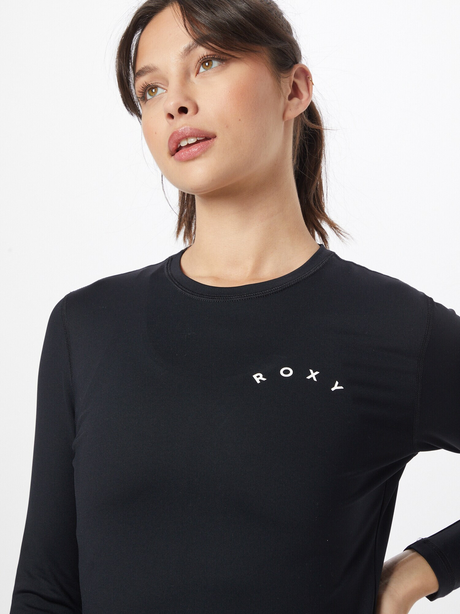 ROXY Tricou funcțional gri metalic / alb - Pled.ro