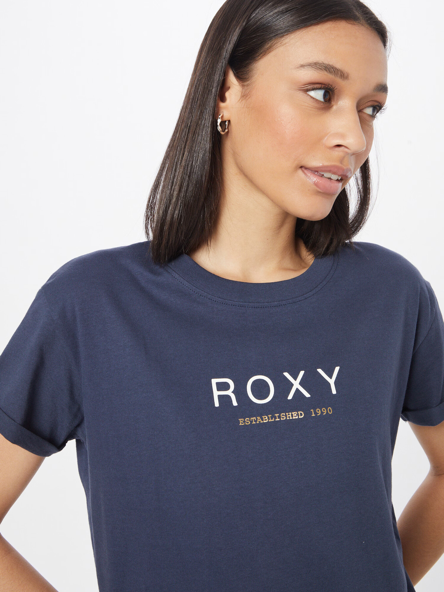 ROXY Tricou indigo / galben auriu / alb - Pled.ro