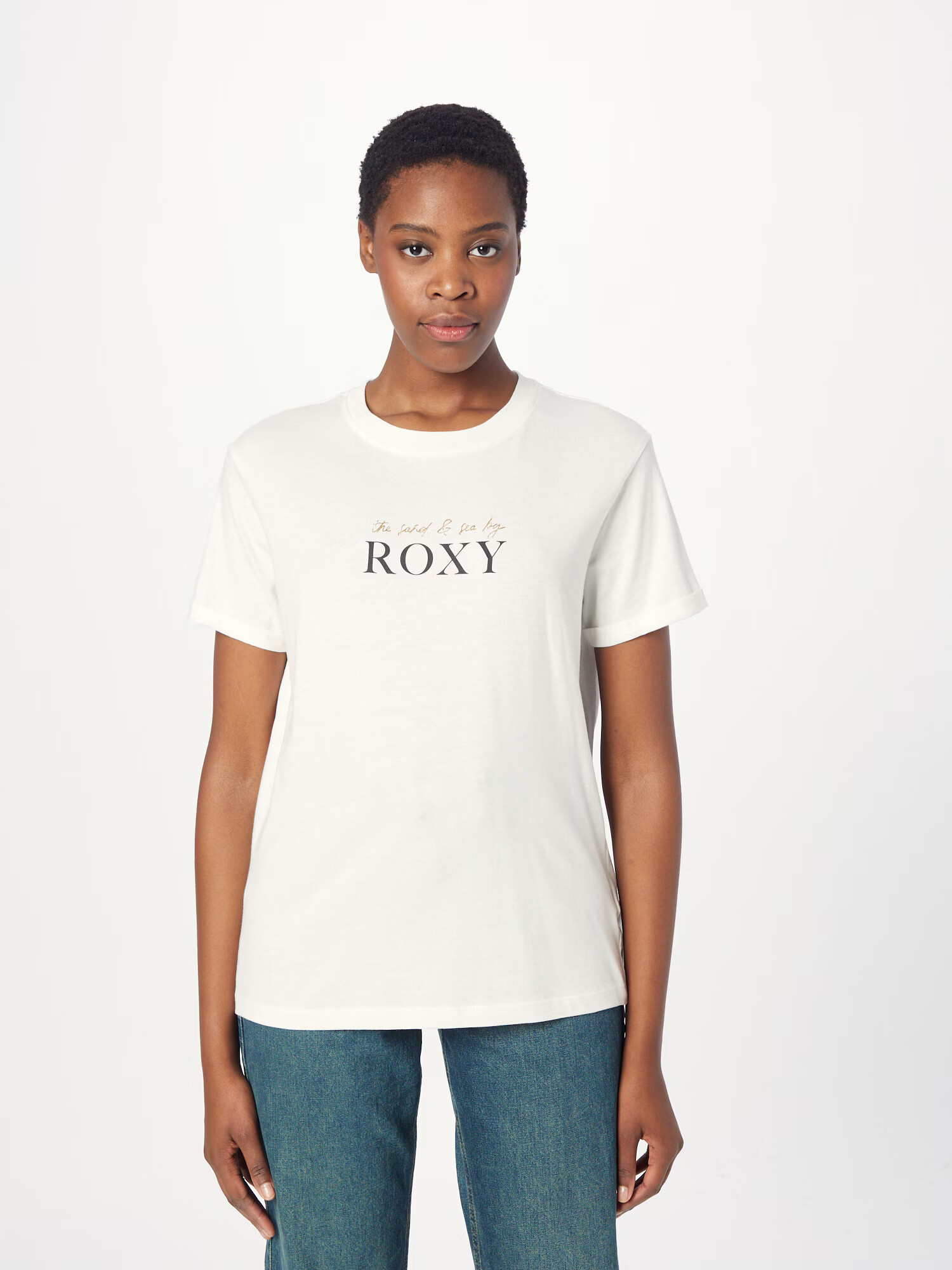 ROXY Tricou 'NOON OCEAN' maro deschis / negru / alb - Pled.ro