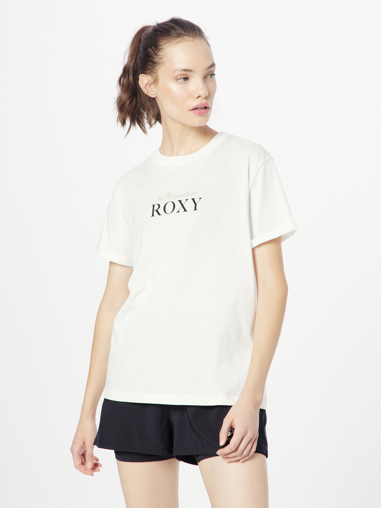 ROXY Tricou 'NOON OCEAN' șamoa / negru / alb - Pled.ro