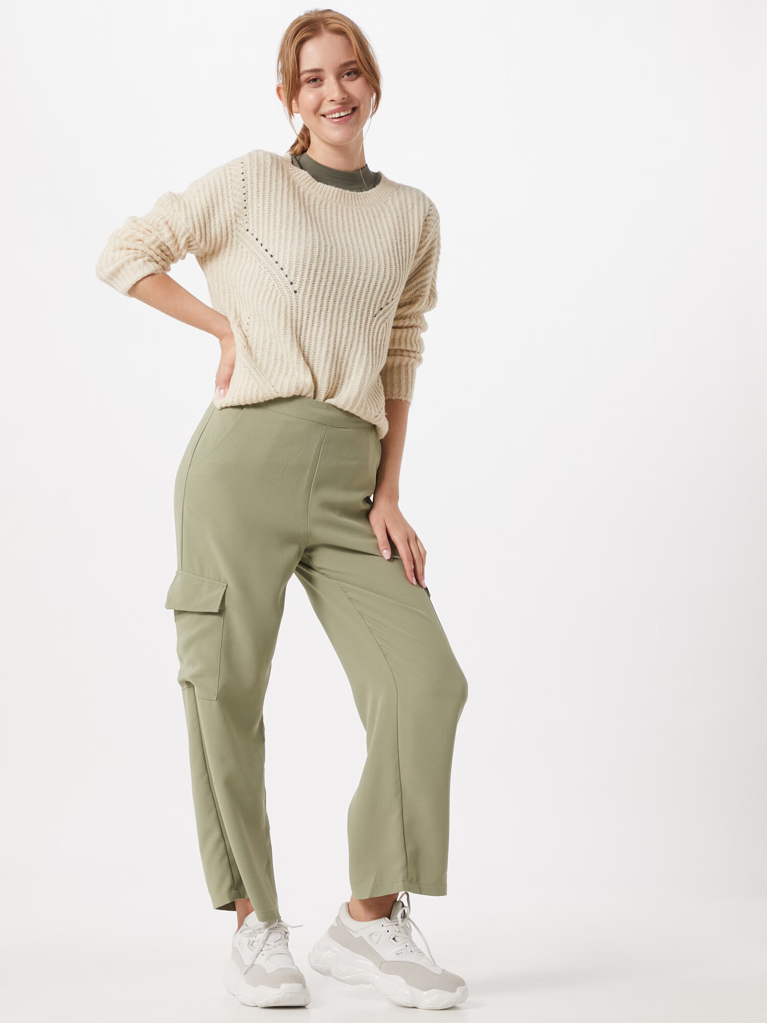 Rut & Circle Pantaloni cu buzunare verde deschis - Pled.ro