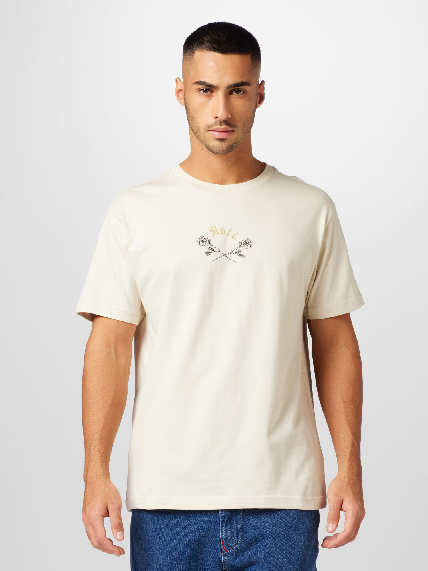 RVCA Tricou crem / maro mokka - Pled.ro