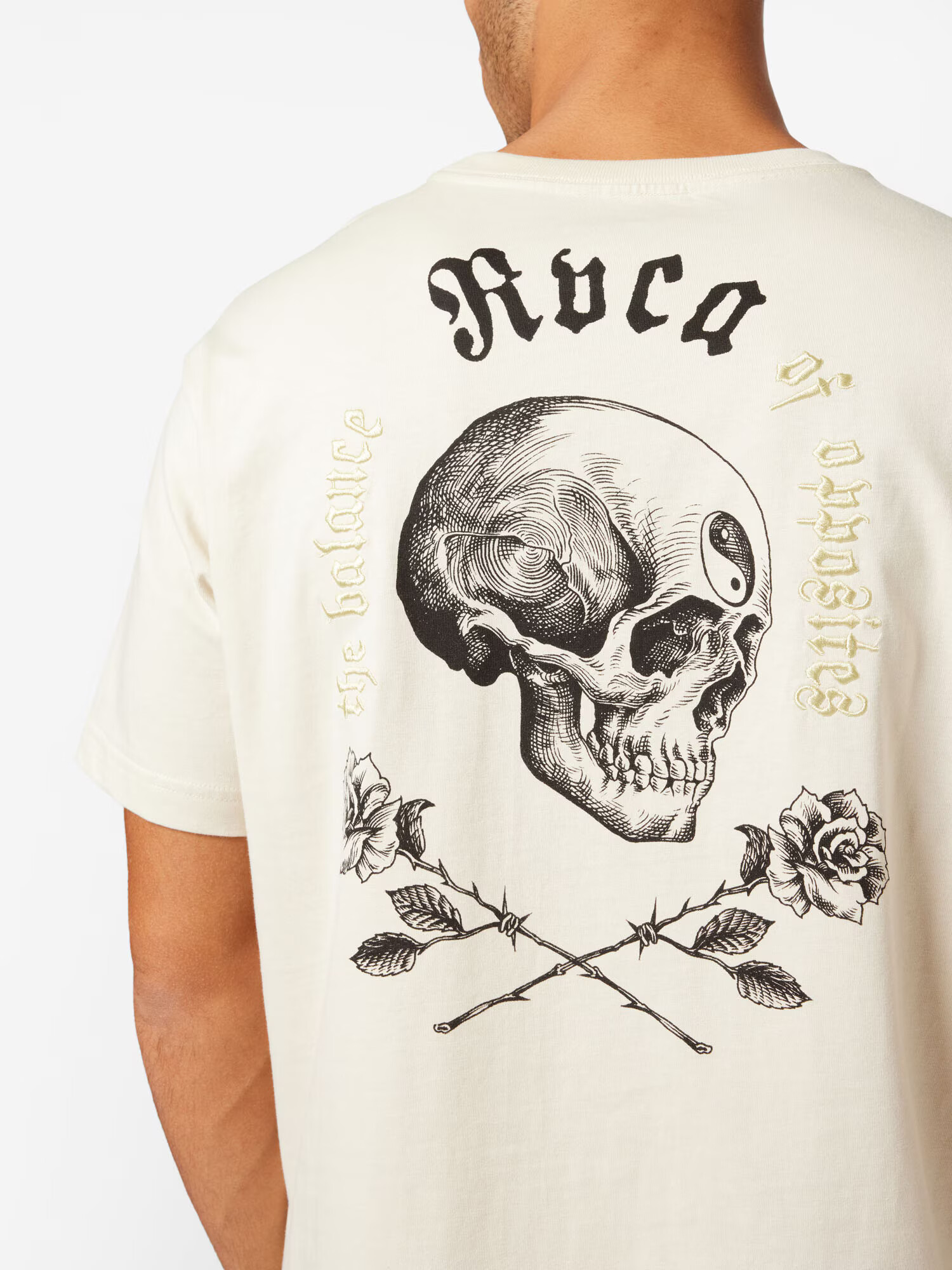 RVCA Tricou crem / maro mokka - Pled.ro