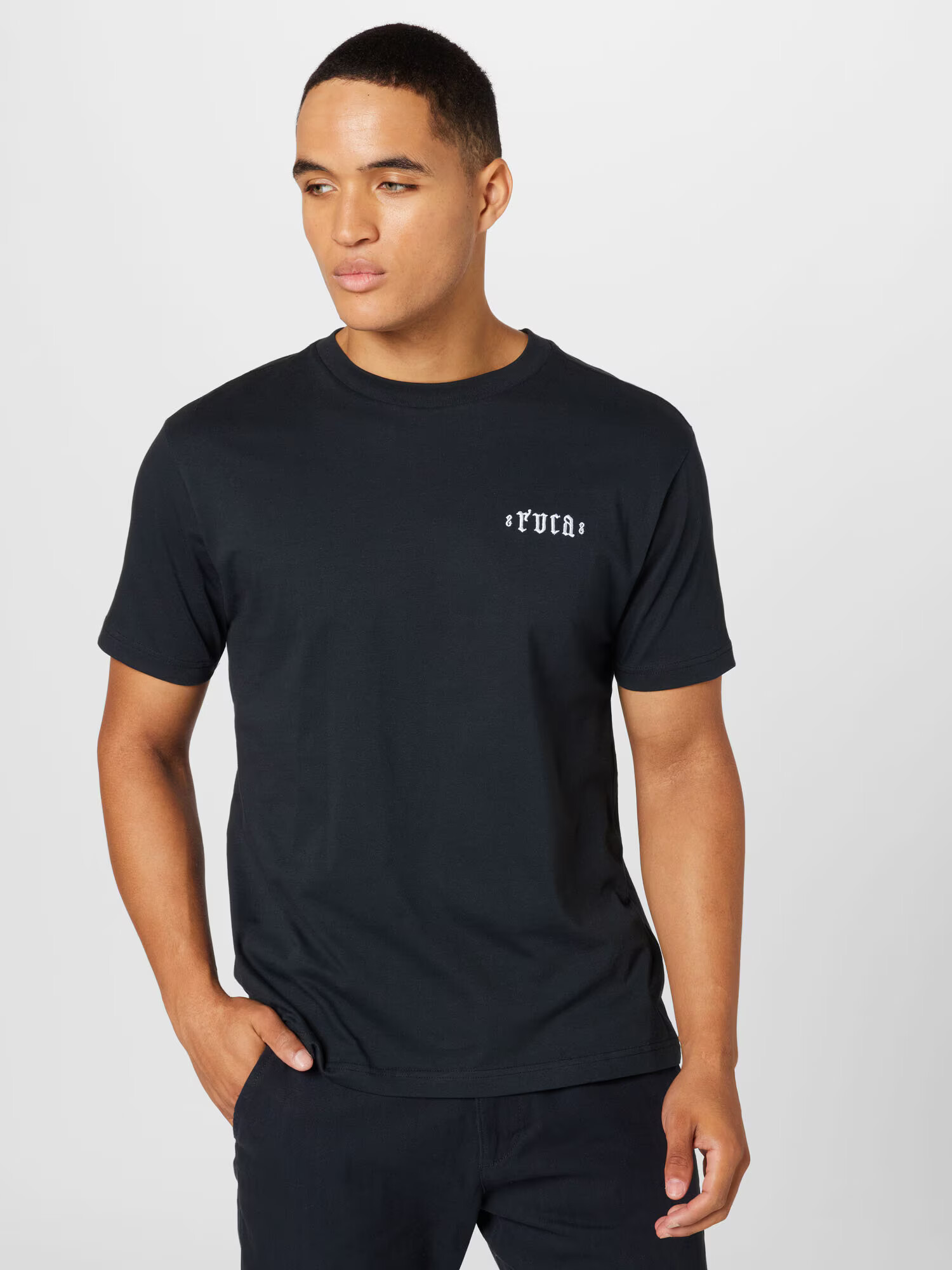 RVCA Tricou negru / alb - Pled.ro