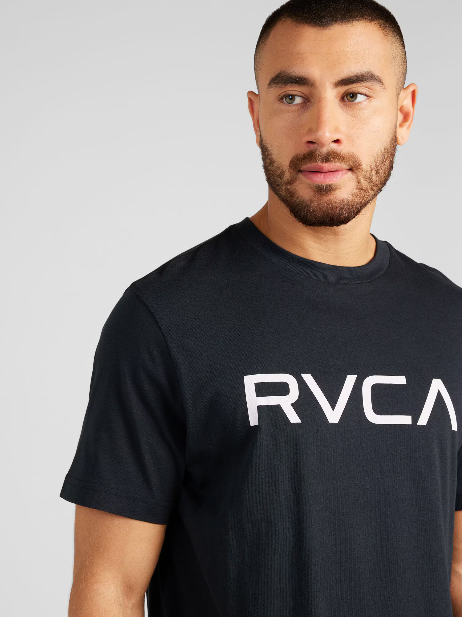 RVCA Tricou negru / alb - Pled.ro