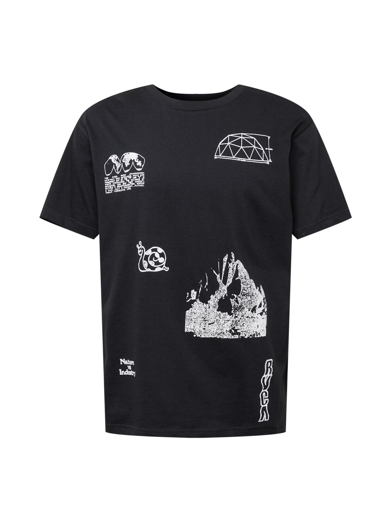 RVCA Tricou 'Sporatic' negru / alb - Pled.ro