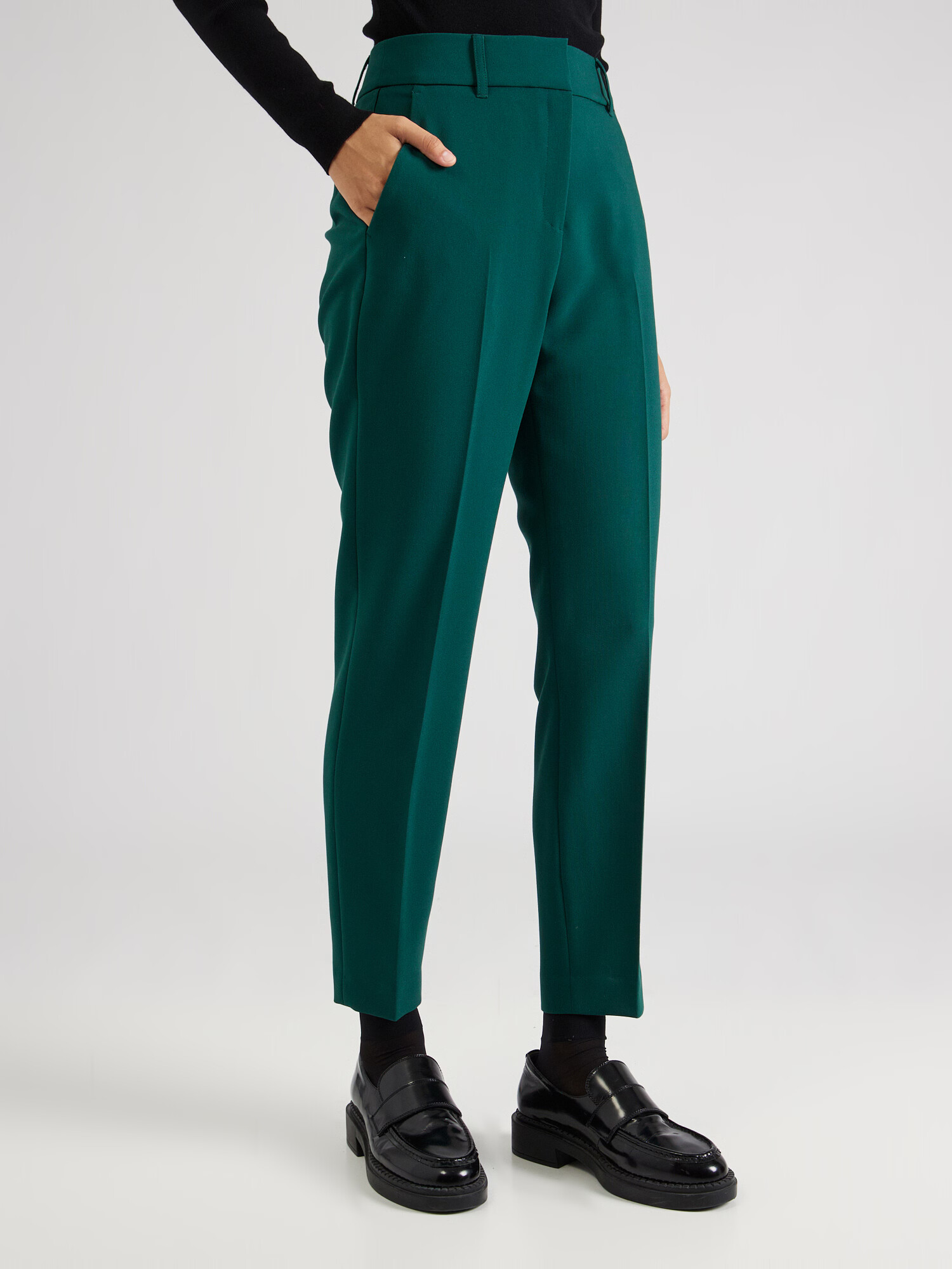 s.Oliver BLACK LABEL Pantaloni cu dungă verde pin - Pled.ro