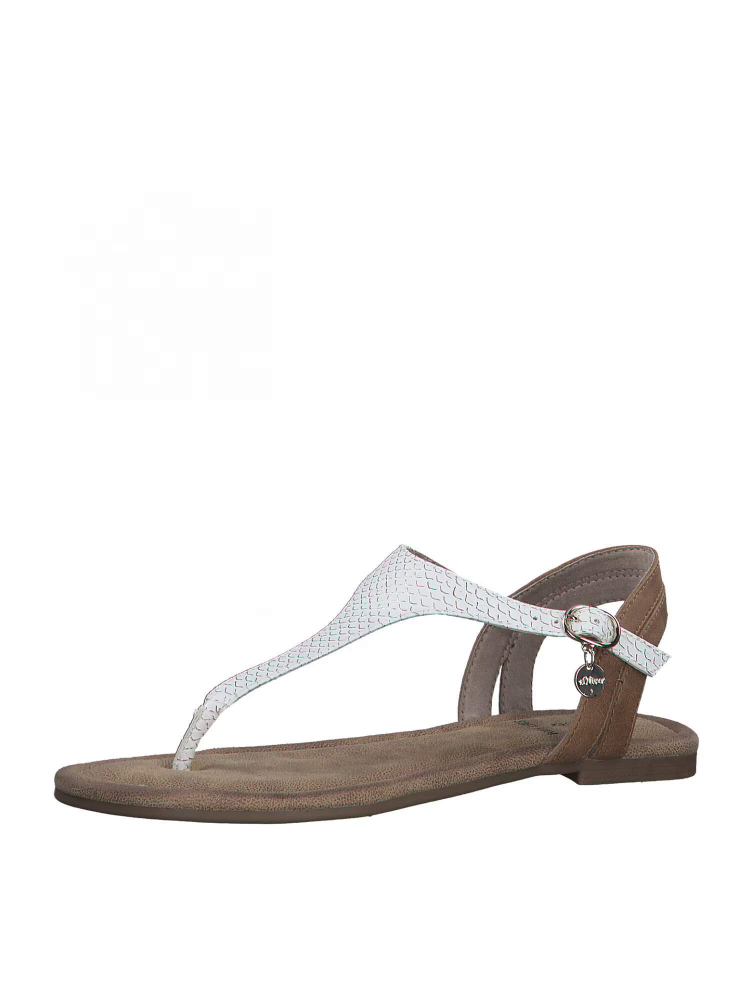 s.Oliver Flip-flops brocart / alb murdar - Pled.ro