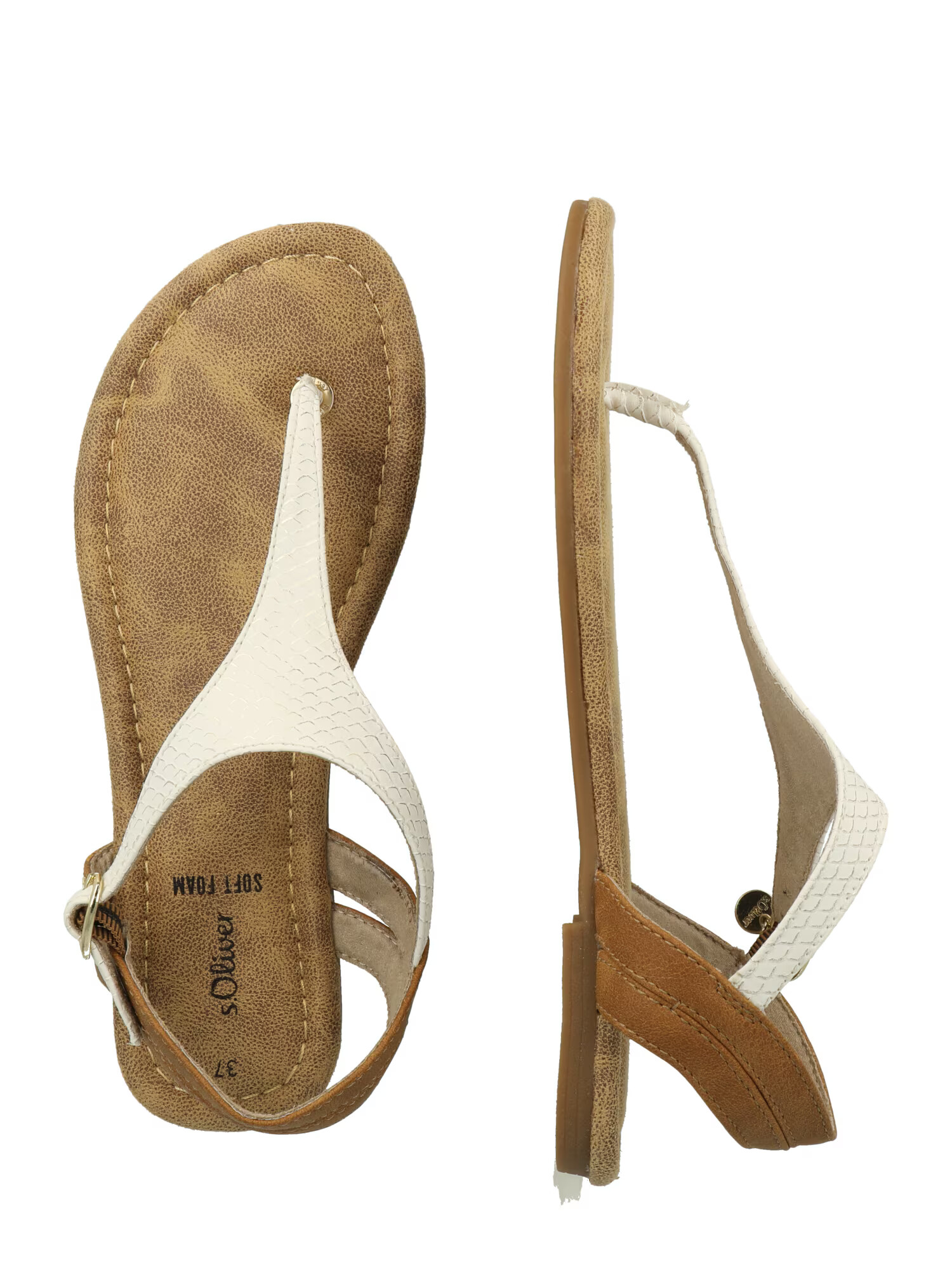 s.Oliver Flip-flops maro / alb - Pled.ro