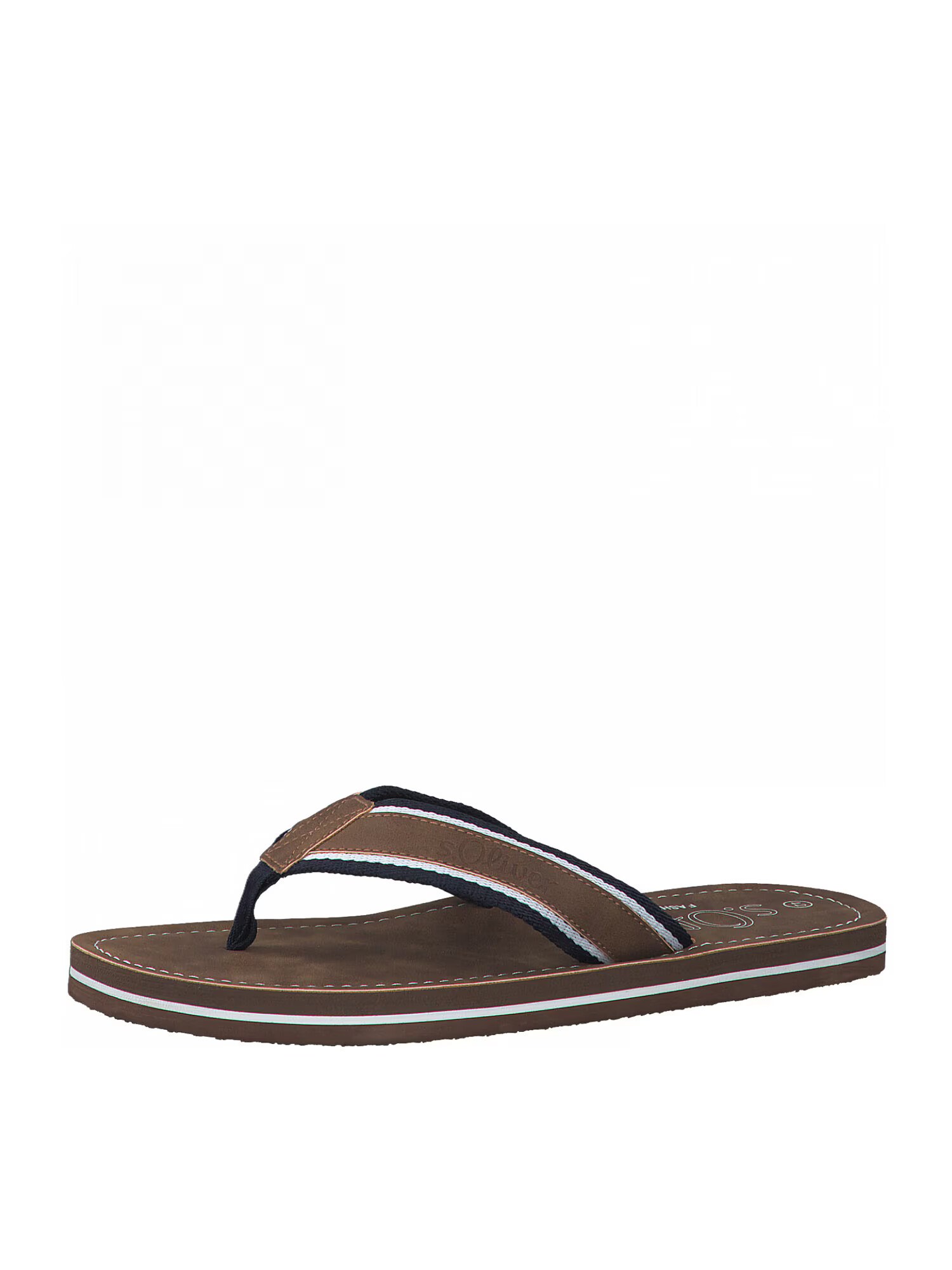 s.Oliver Flip-flops maro coniac / negru / alb - Pled.ro