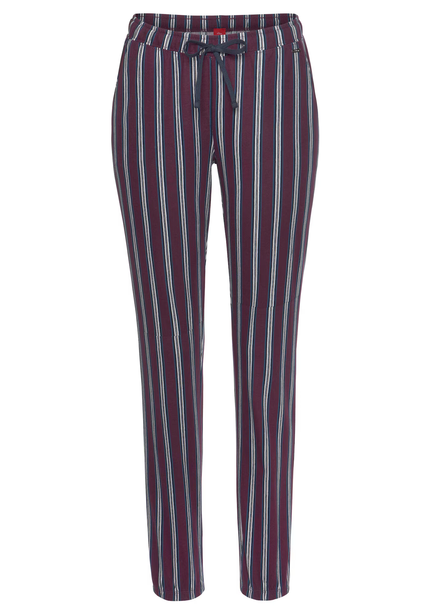 s.Oliver Pantaloni de pijama albastru marin / roșu bordeaux / alb - Pled.ro